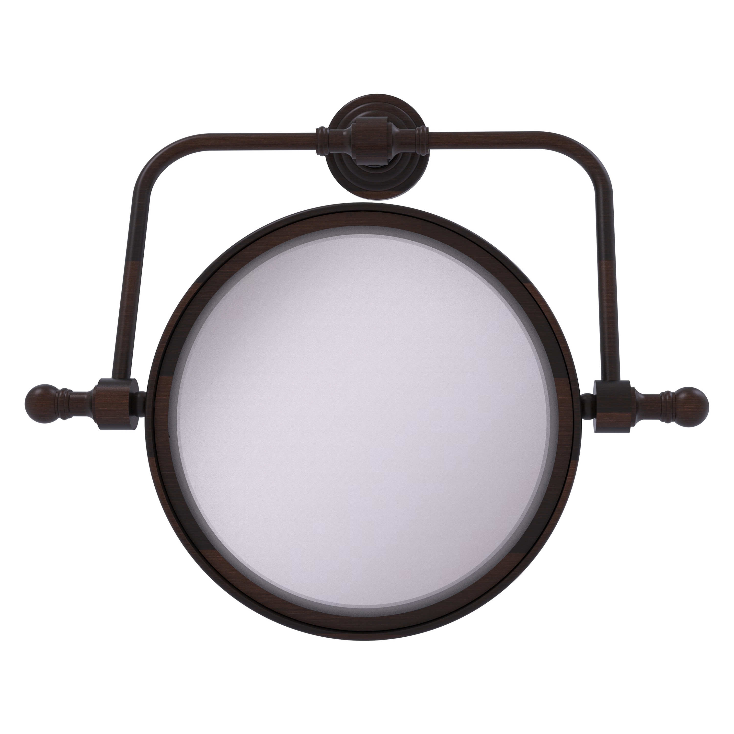 Allied Brass RWM-4/4X-VB Retro Wave 7-in x 8-in Distressed Bronze Double-sided 3X Magnifying Wall-mounted Vanity Mirror