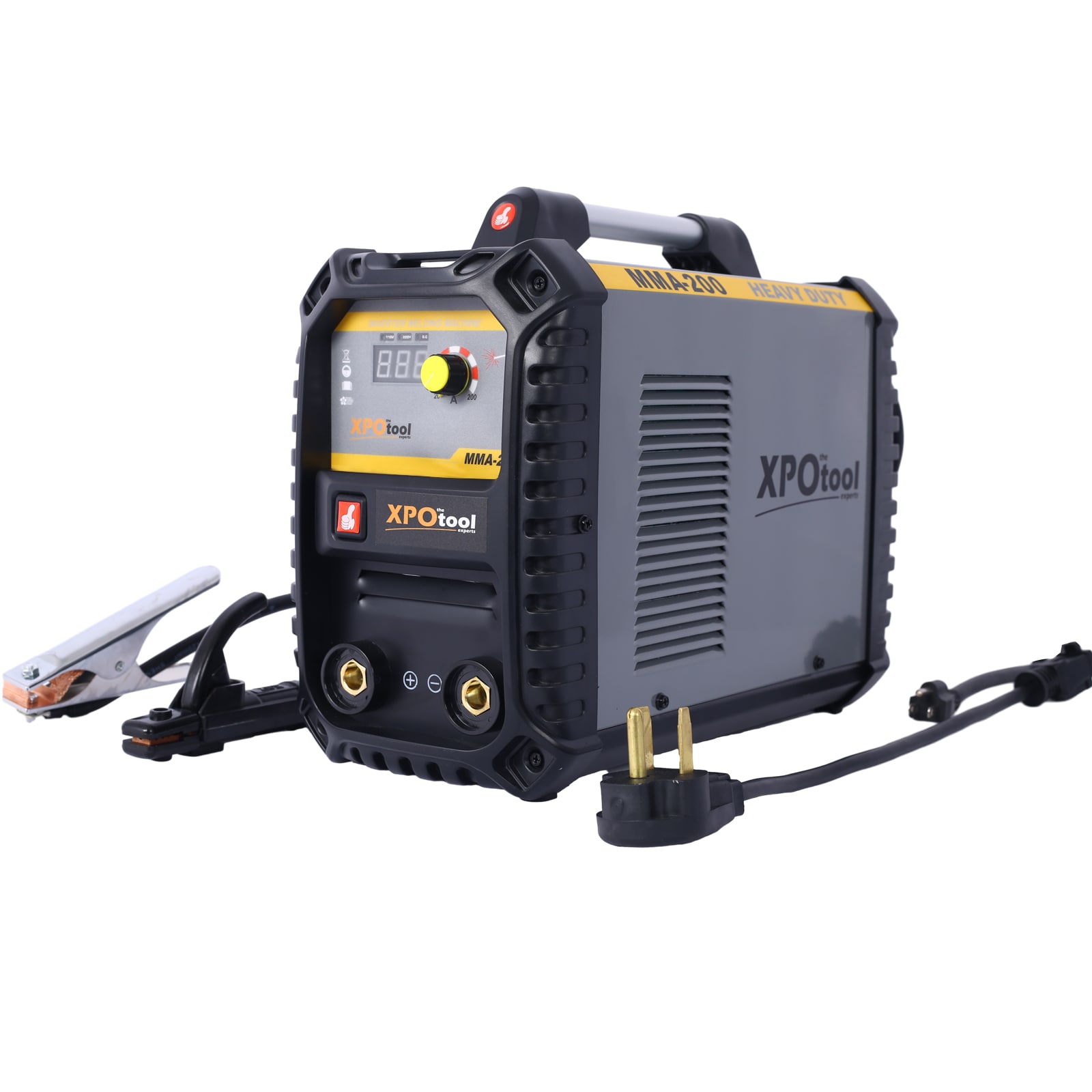 Tatayosi JJ594406 110/220V MMA Welder 200A Stick ARC Welding Machine IGBT Inverter Digital Display LCD Hot Start Welder with Electrode Holder Work Clamp Input Power Adapter Cable Dual Voltage DC