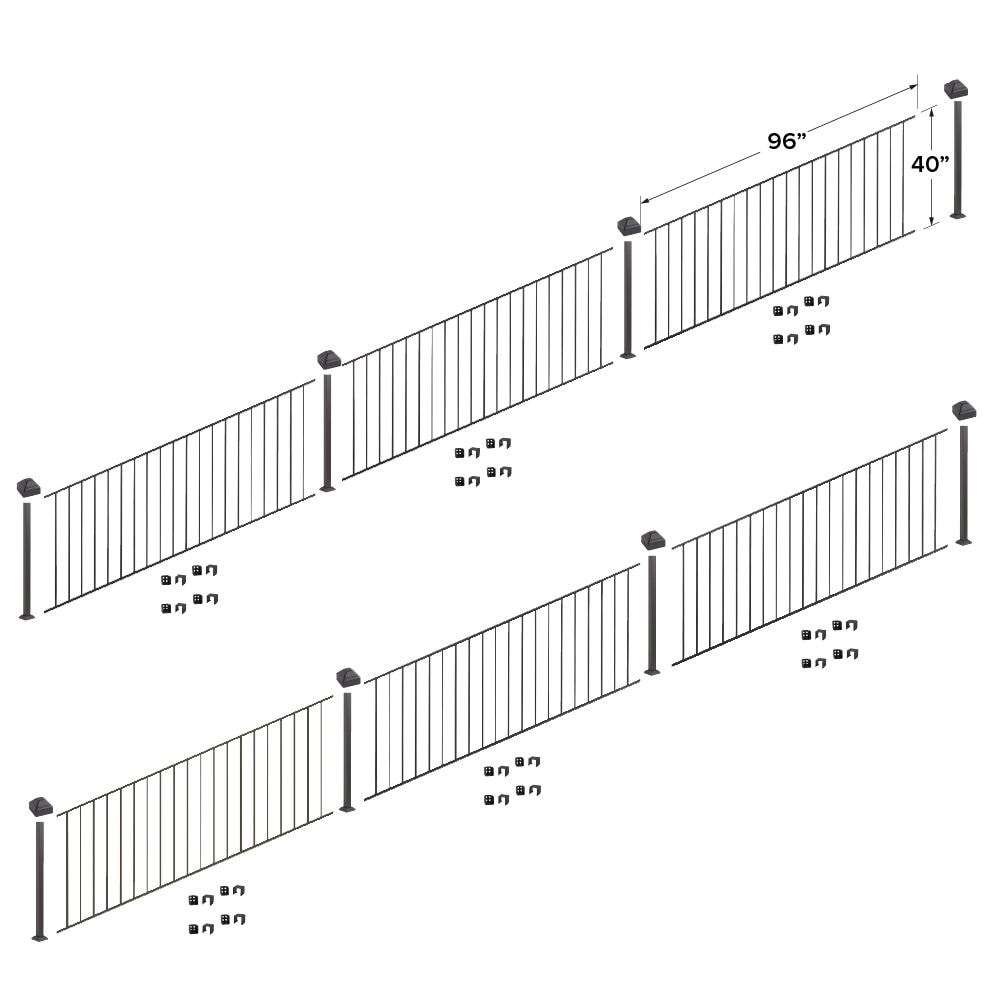 Fortress Building Products K-53140948-6R8P 48-ft x 40-in Black Sand Steel Deck Rail Kit