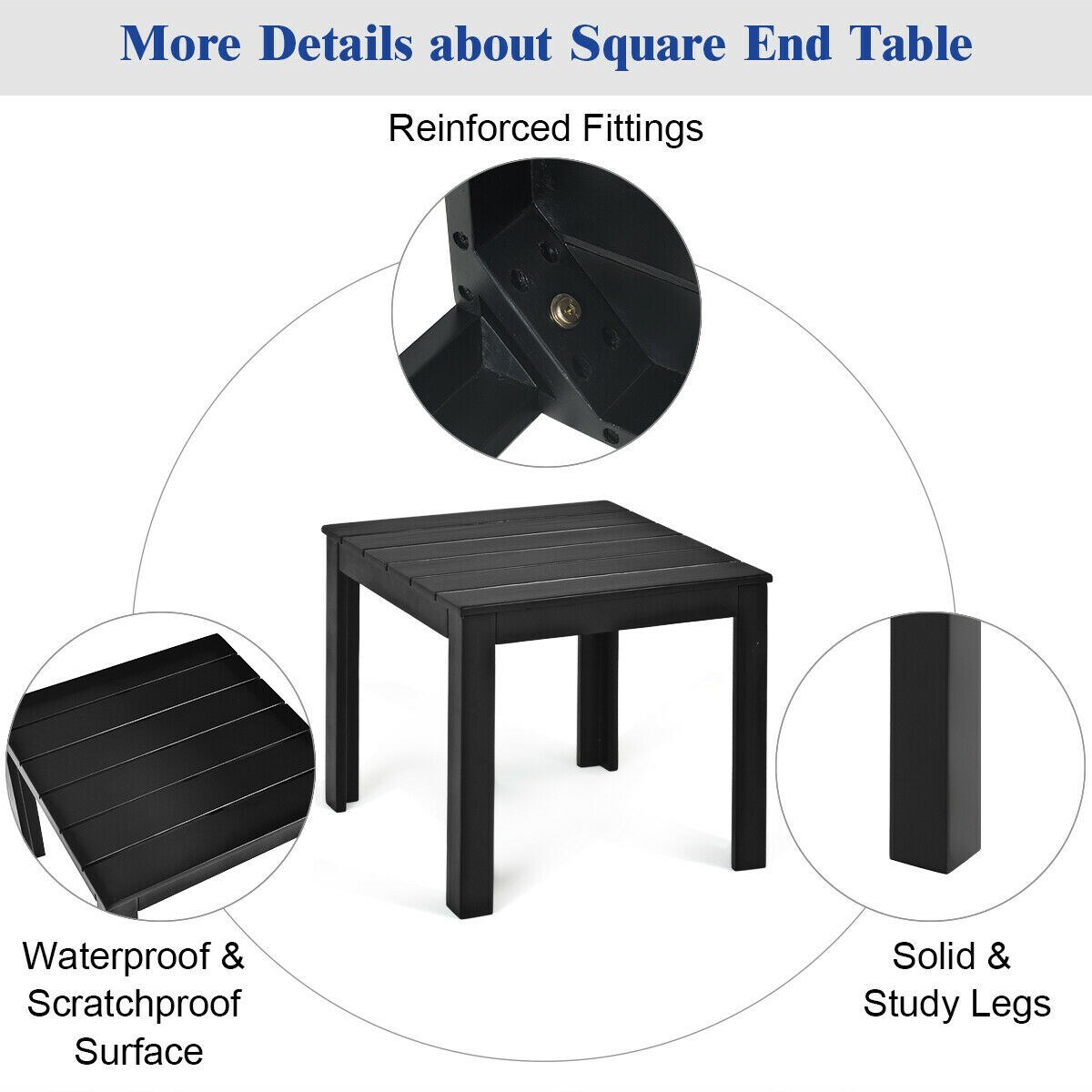 Clihome CWCH-OP70304BK Patio-Tables - View #9