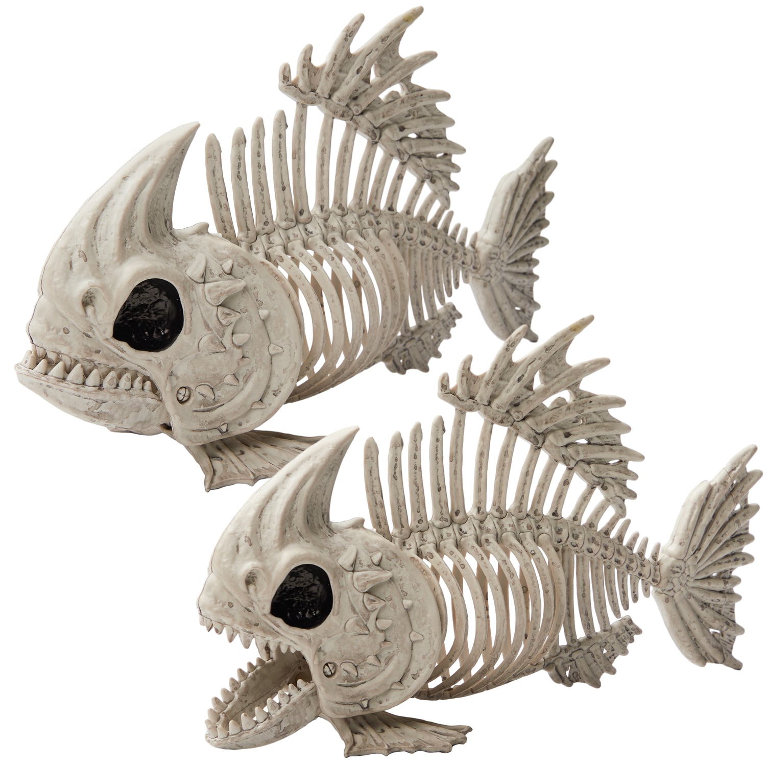 Joyfy  2 PCS 9.5 Halloween Posable Fish Skeleton Decor