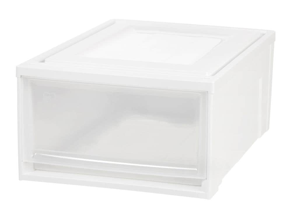IRIS 4 Drawer Wide Plastic Storage Drawer Tower White Clear Storage Cabinet  - AliExpress