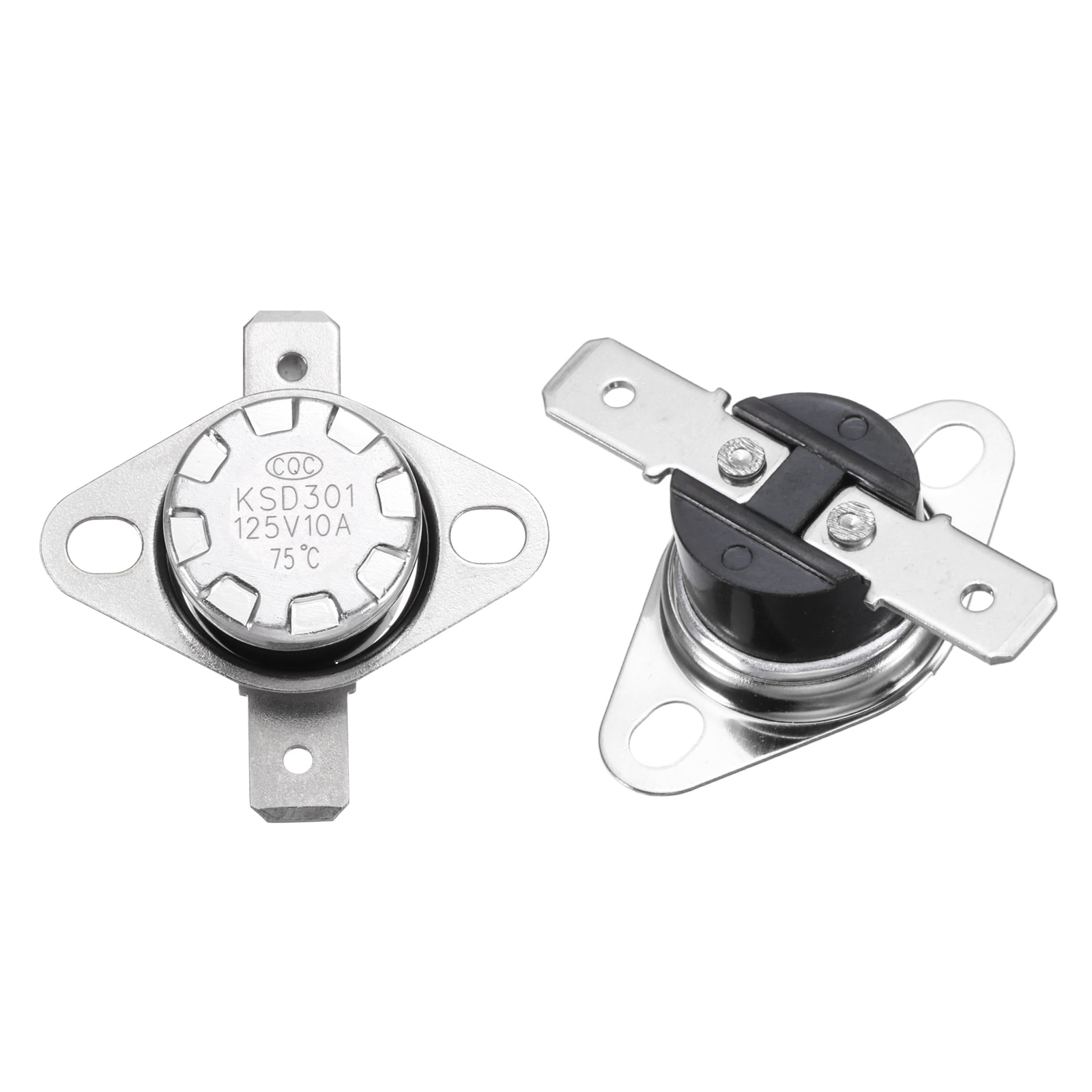 Unique Bargains 2pcs KSD301 Thermostat 75C/167F 10A Normally Closed N.C Adjust Snap Disc Temperature Switch Thermal Cutoff Switch for Microwaves Oven Coffee Maker Bakelite Material #S26042400UX2333