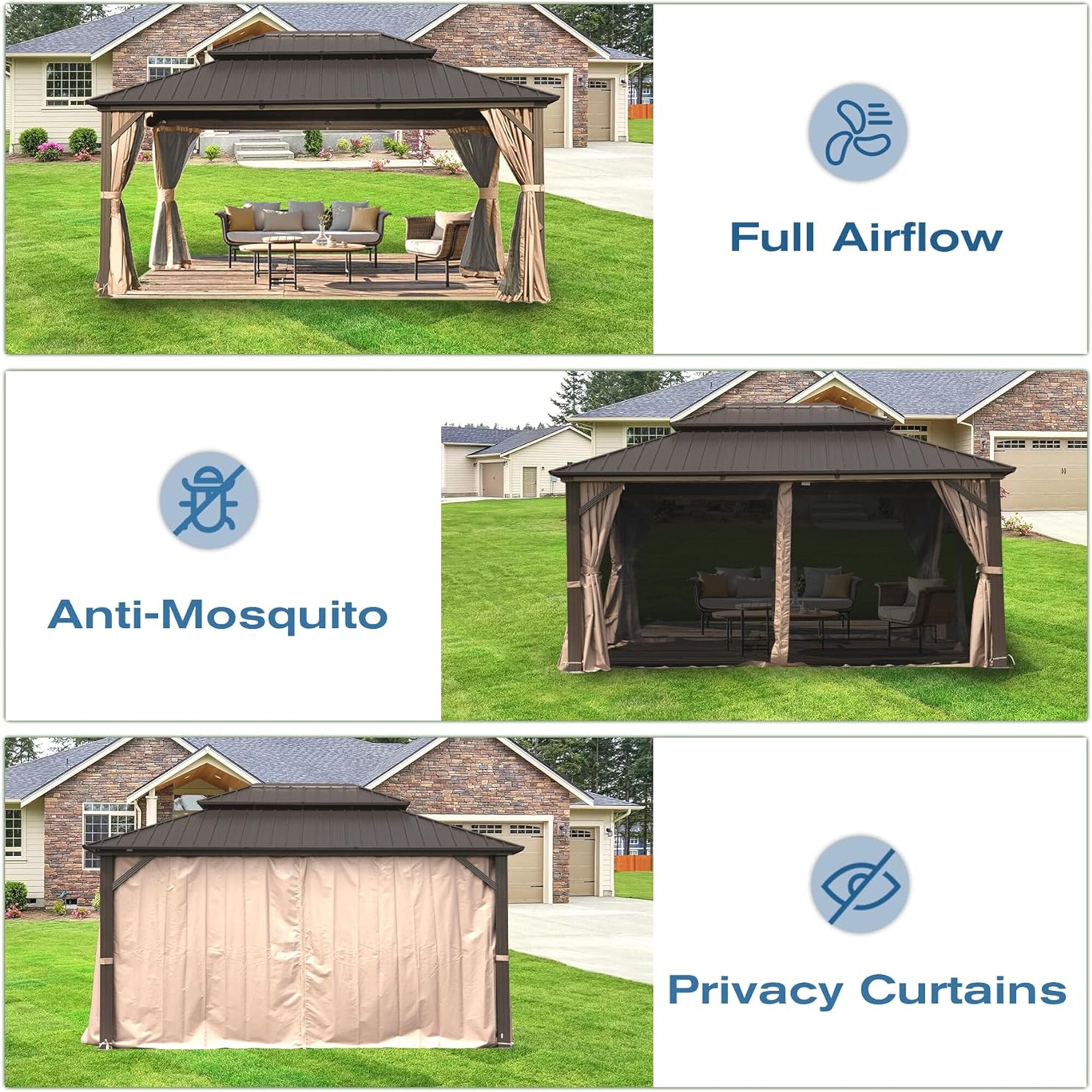 JIMSMAISON BOCPCG32BRO Wood-Resin-Gazebos - View #4