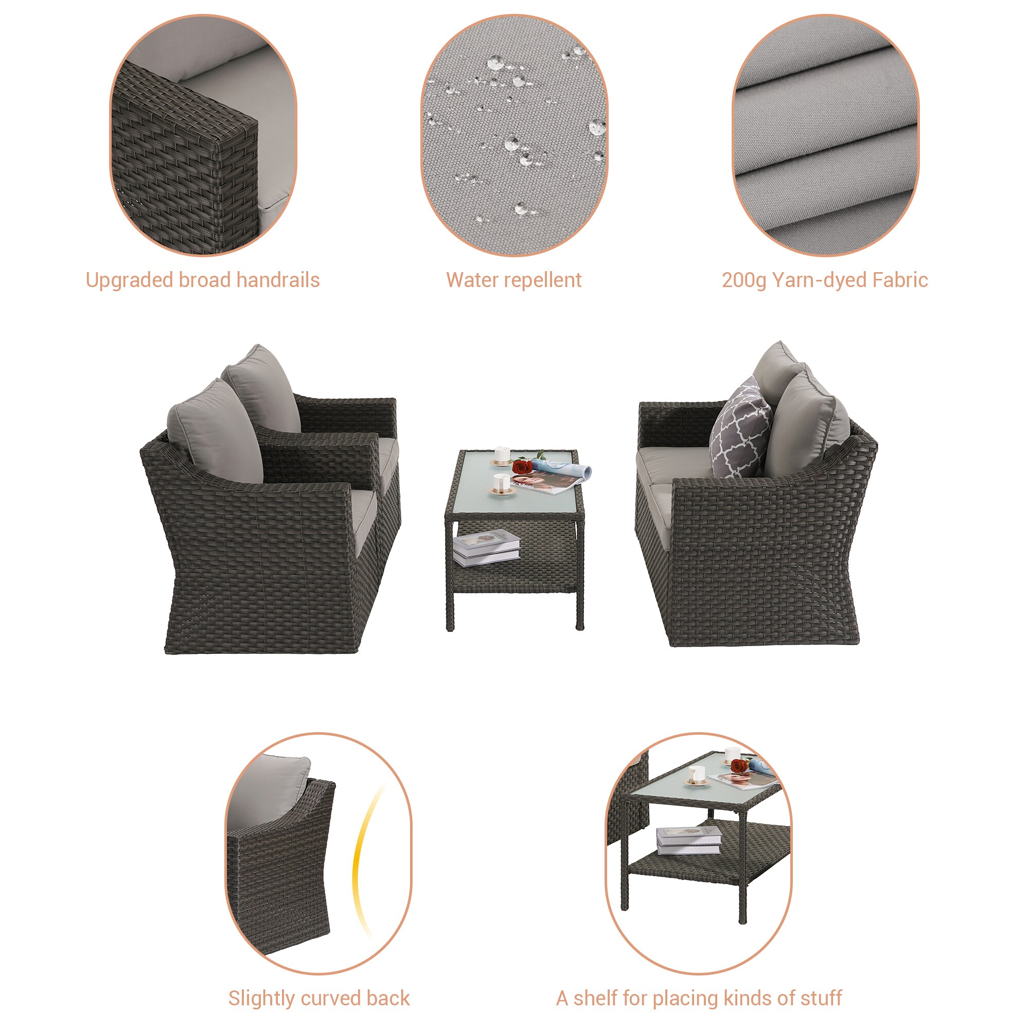 ACEGOSES LW-HSF400GY Patio-Conversation-Sets - View #3