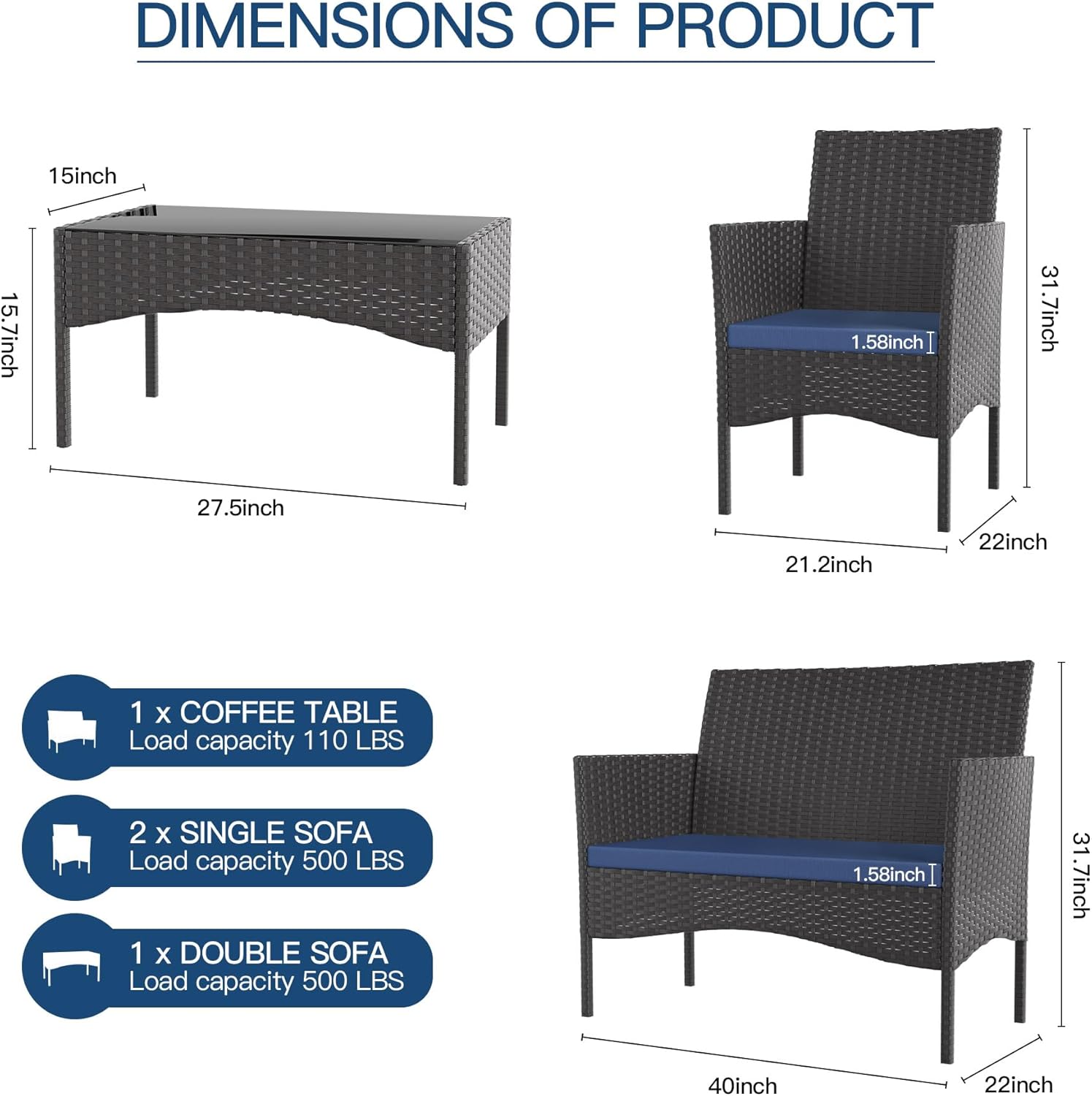 ALAULM LS-630-SJT-NAVY Patio-Conversation-Sets - View #3