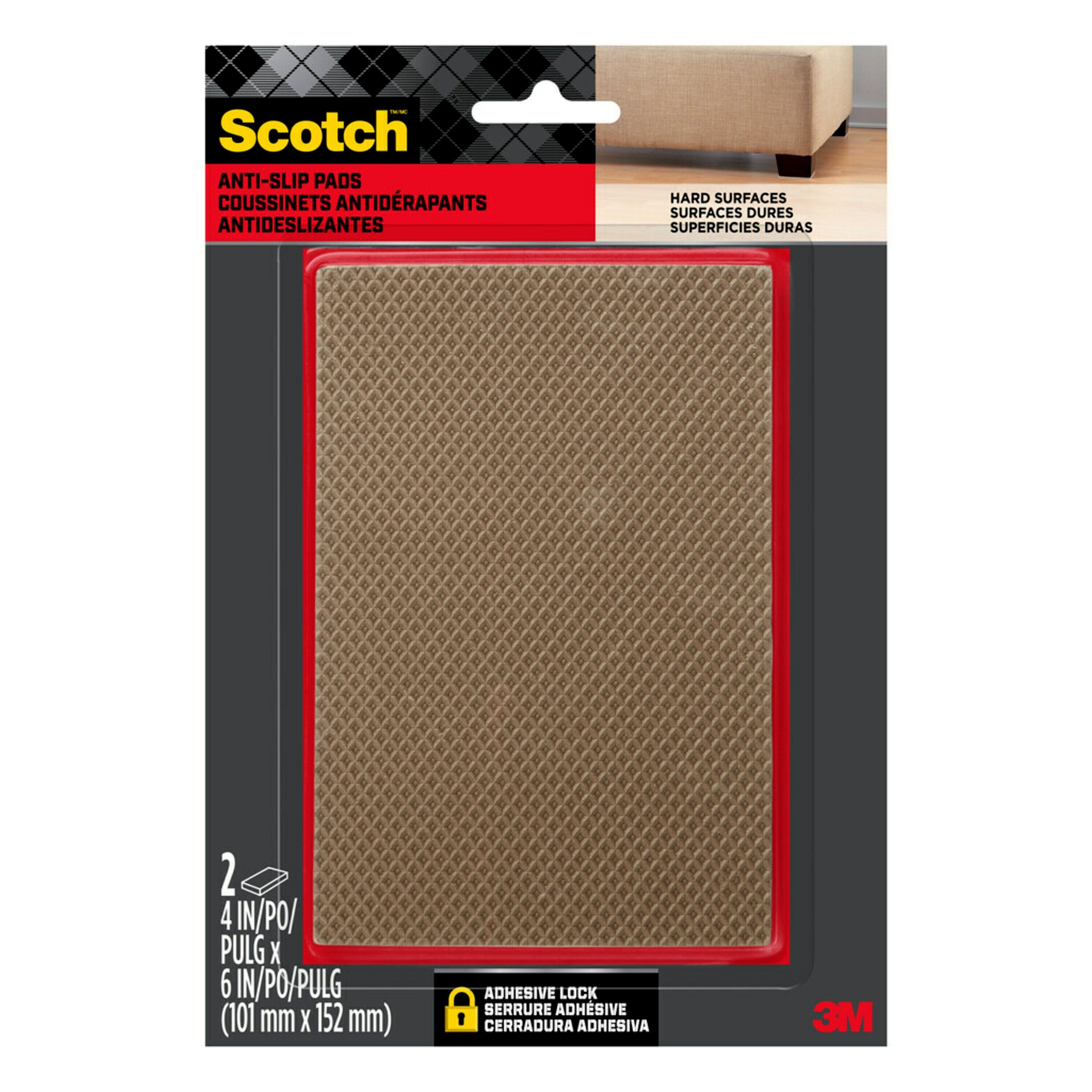 Scotch Gripping Pads, 1 in. Diameter, Brown, 24/Pack