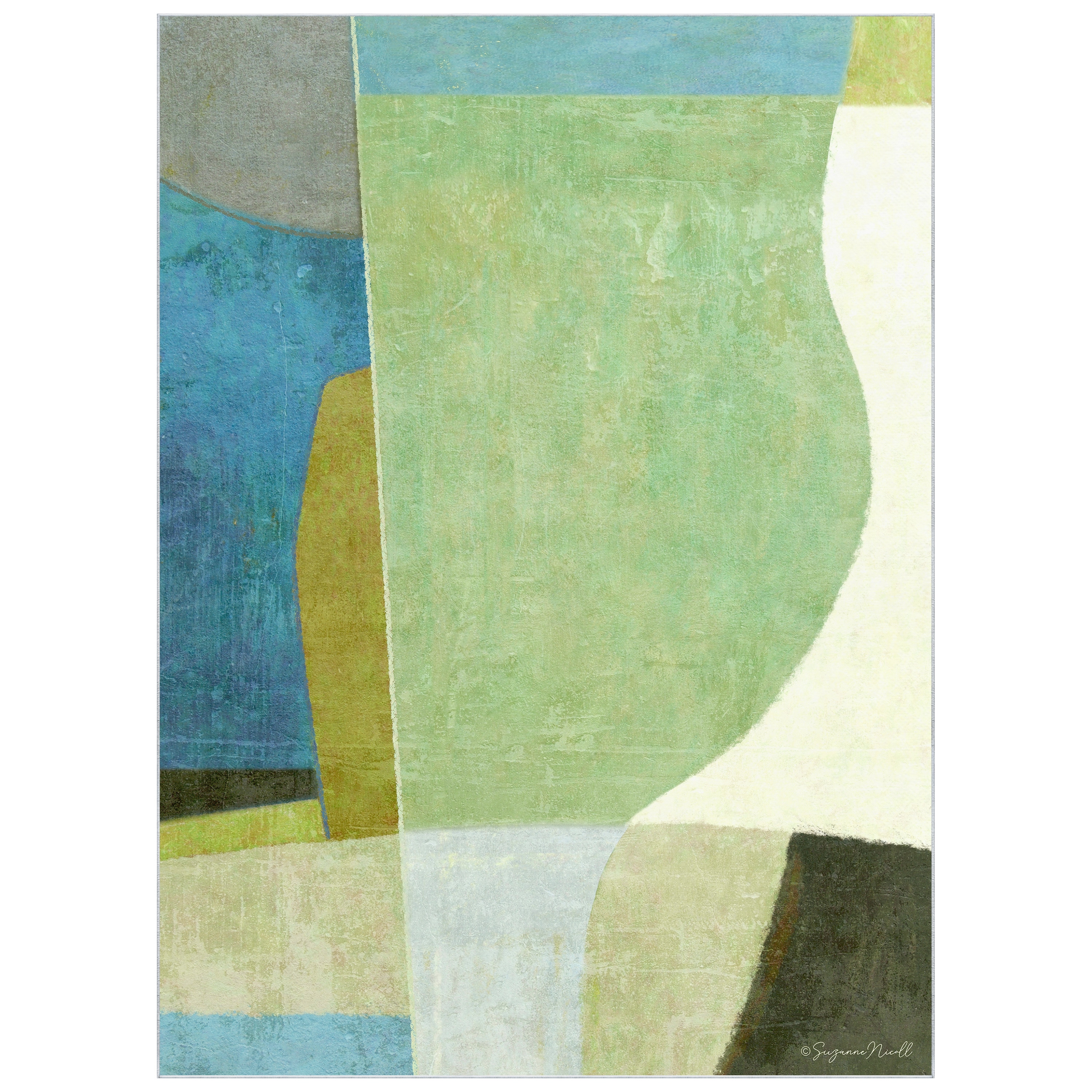 Empire Art Direct TDA-IC642-0810C2 8 x 10 (ft) Polyester Multi-Colored, Green, Blue, Yellow Rectangular Indoor Abstract Area rug