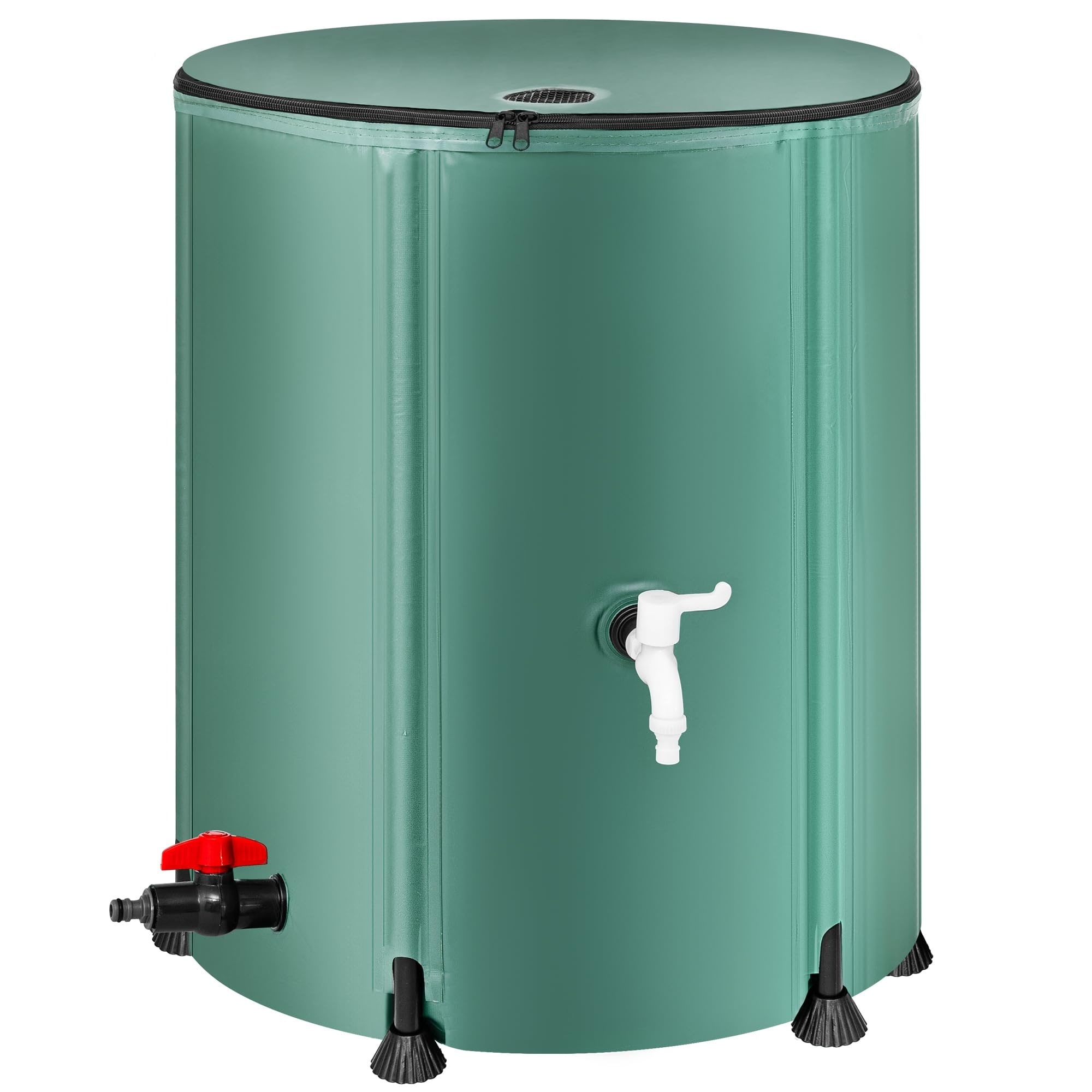 Misopily  Collapsible Rain Barrel 53 Gallon Portable Water Storage Tank with Spigot Filter and Overflow Kit for Collecting Rainwater from Gutter