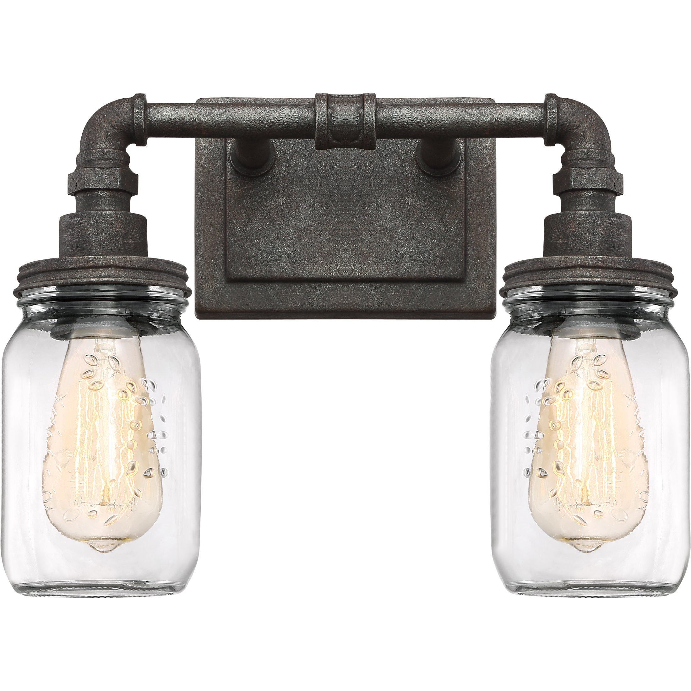 Quoizel SQR8602RK Squire 14-in 2 -Light Black Transitional Vanity light