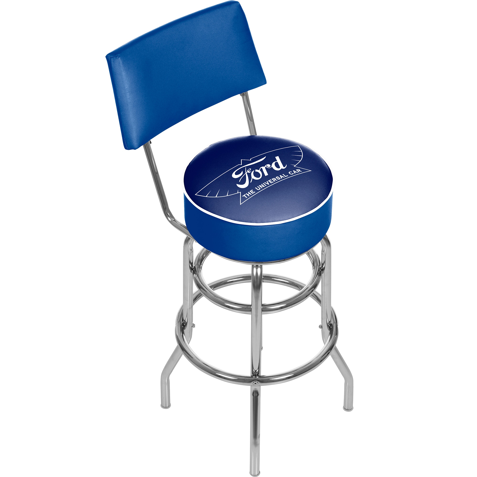 Trademark Gameroom FD1100-UC Bar Stools with Backs Chrome 5-in H Bar height Swivel Metal Bar Stool Back