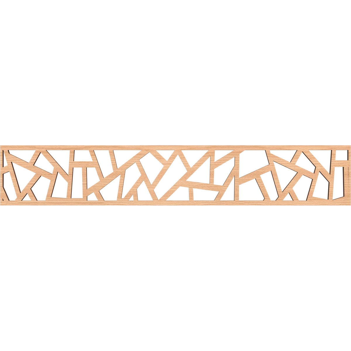 Ekena Millwork MLDB08X46HSBHI Harrisburg Fretwork Flat Trim 8-in x 3.89-ft Hickory Brown Unfinished 2156601 Pierced Wall Panel Moulding