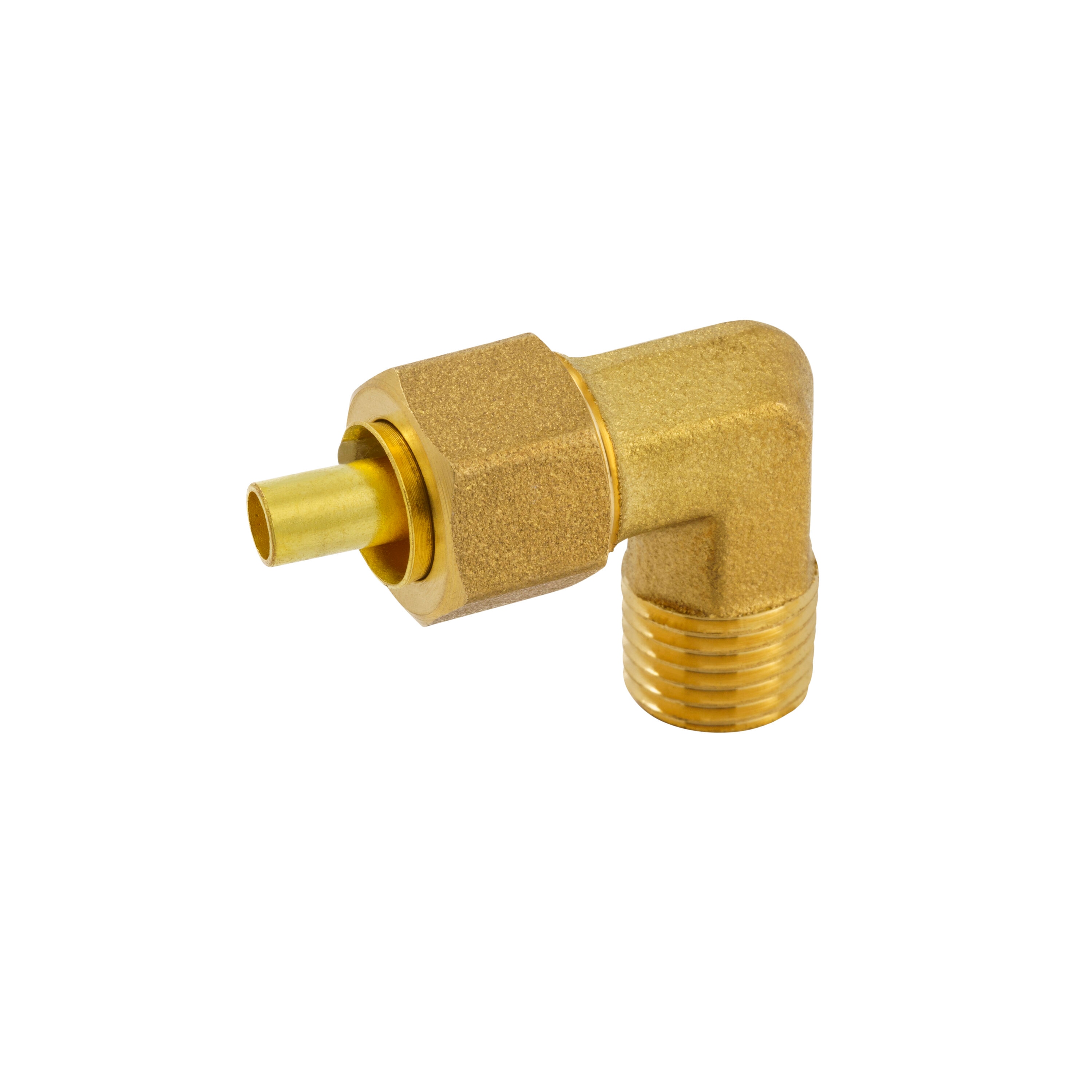 Elbow Connector Compression, Brass, 3/16 (1/8 NPTM), Bag of 1