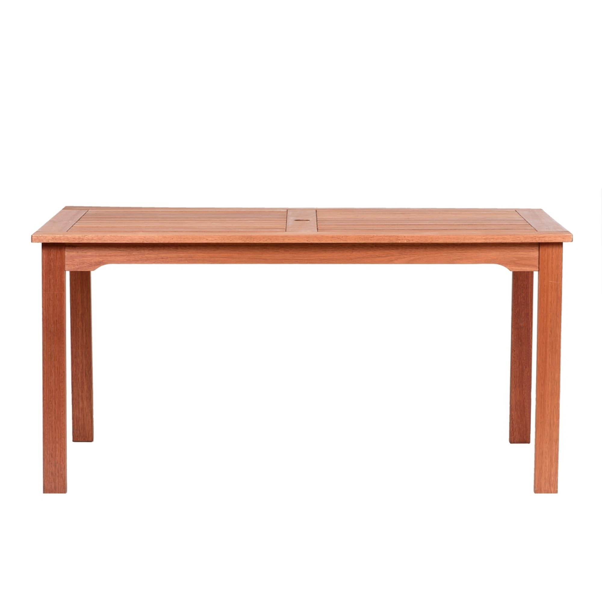 International Home IH-EV361-1 Amazonia Patio Dining Table Rectangle Outdoor Dining 35-in W x 59-in L with Umbrella Hole