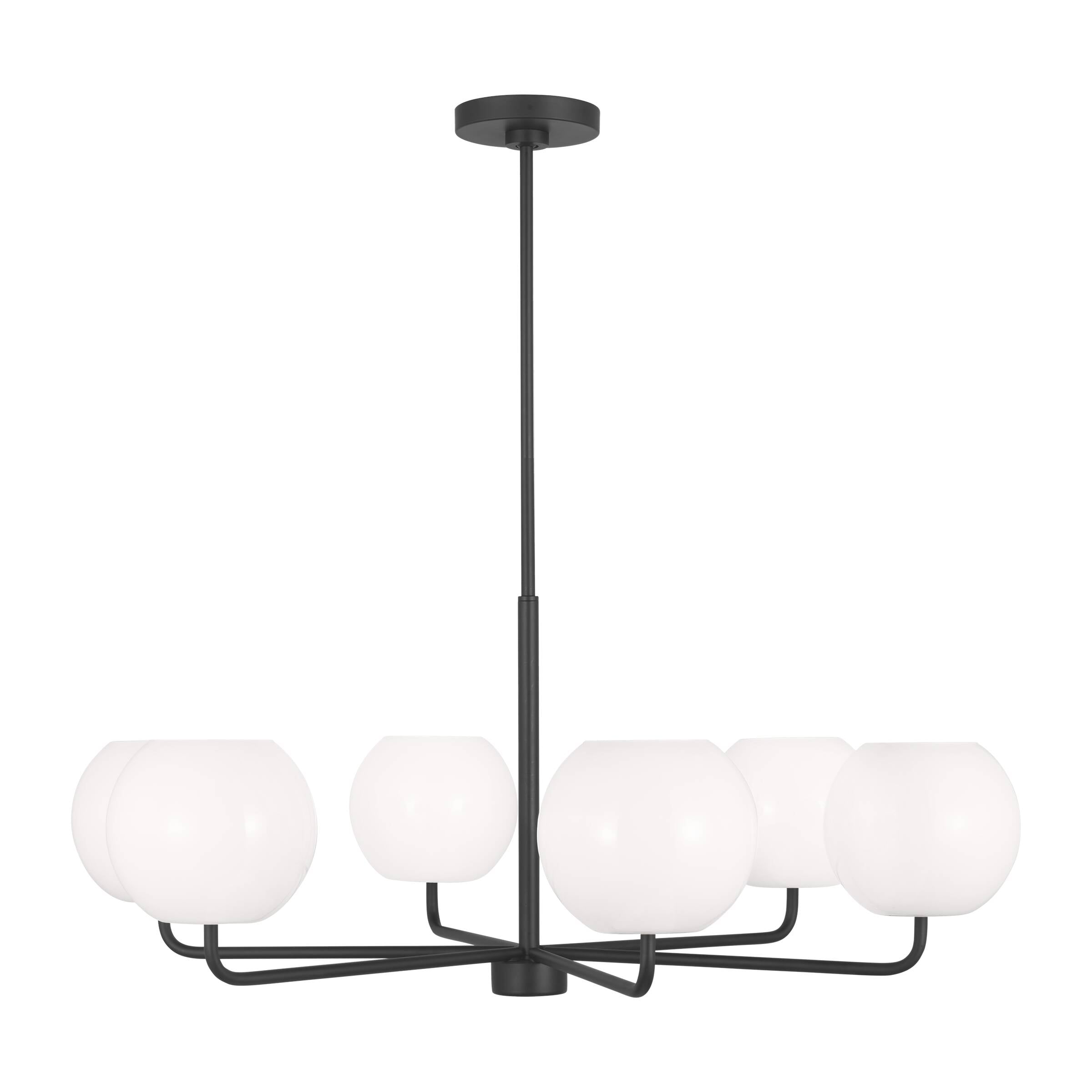 Generation Lighting GLC1066EN3/MBK Rory 6 -Light Black Modern/contemporary For Use in Dining Rooms, Foyers, Living Rooms Chandelier