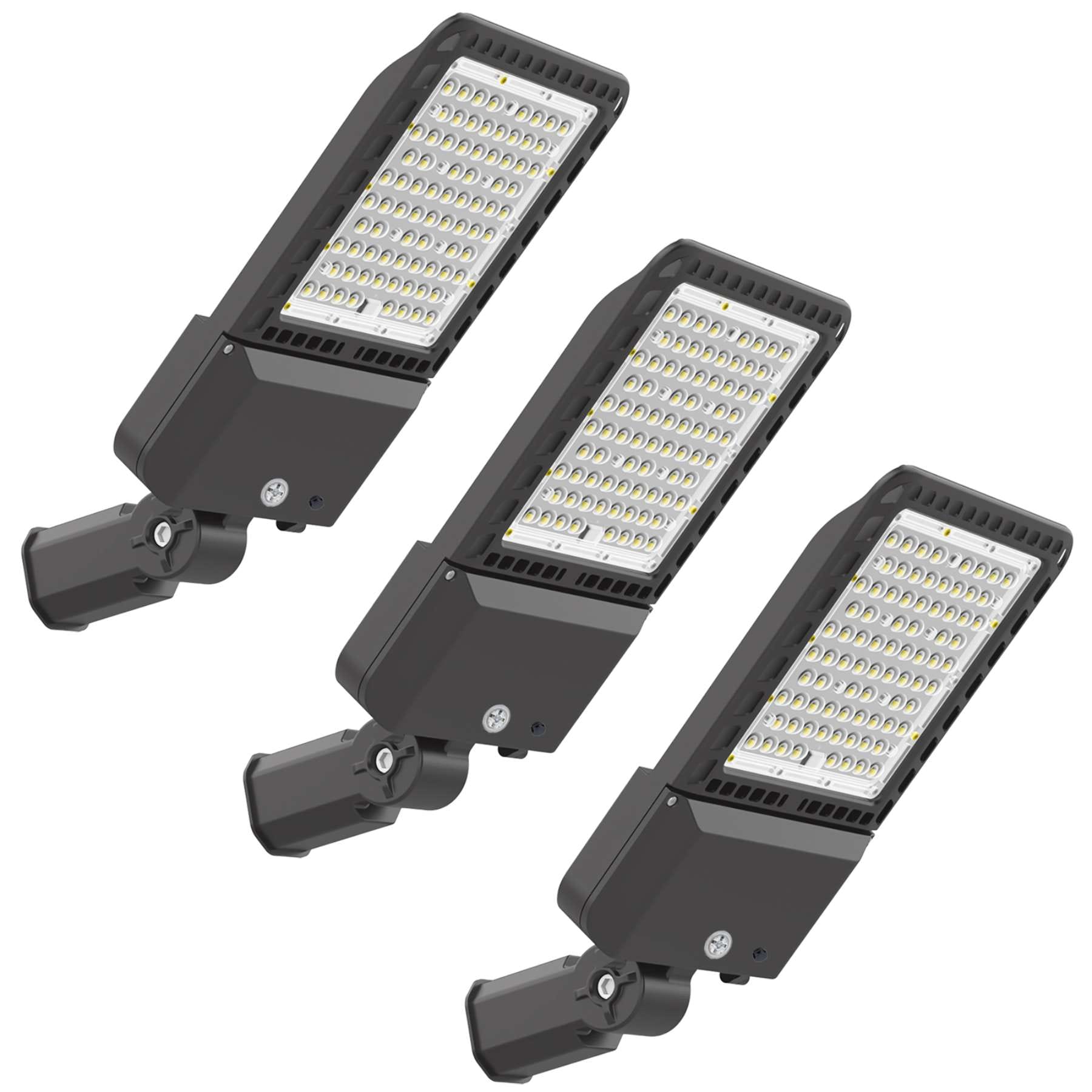 Bieuoram 3 Pack 300W 39000 Lumen Integrated LED Bronze Weather Resistant Parking Lot Area Light 5000K White Color Slip Fitter