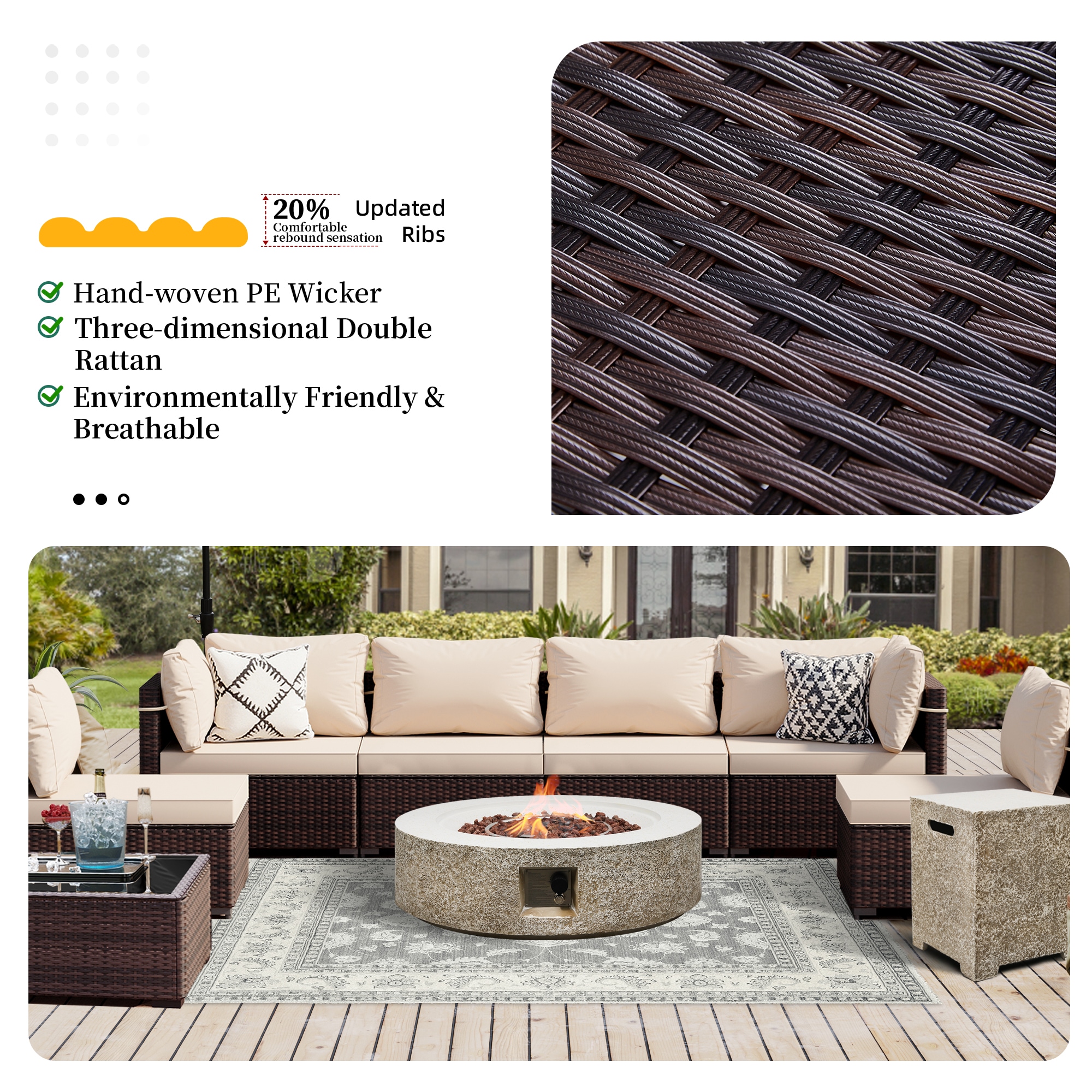 UPHA PL-2CZ-42QBE-Z1-T Patio-Conversation-Sets - View #3