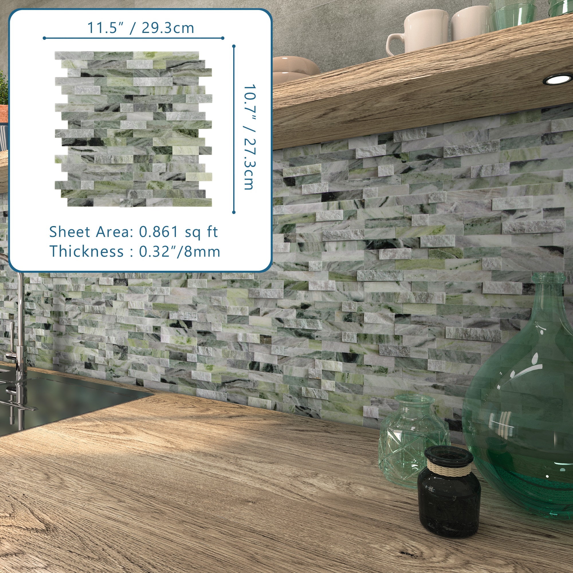 SUNWINGS HEX48-BLK-10 Ceramic-Tile - View #7