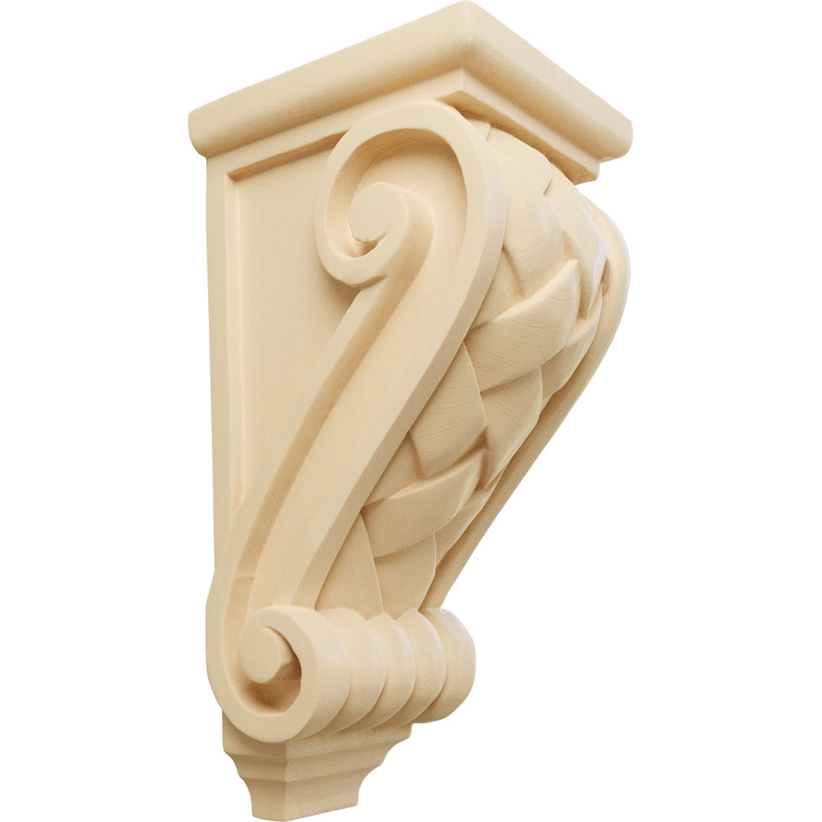 Ekena Millwork CORW04X05X10BWMA 4.5-in x 5.0-in x 10-in Unfinished Maple Wood Paintable/Stainable Corbel