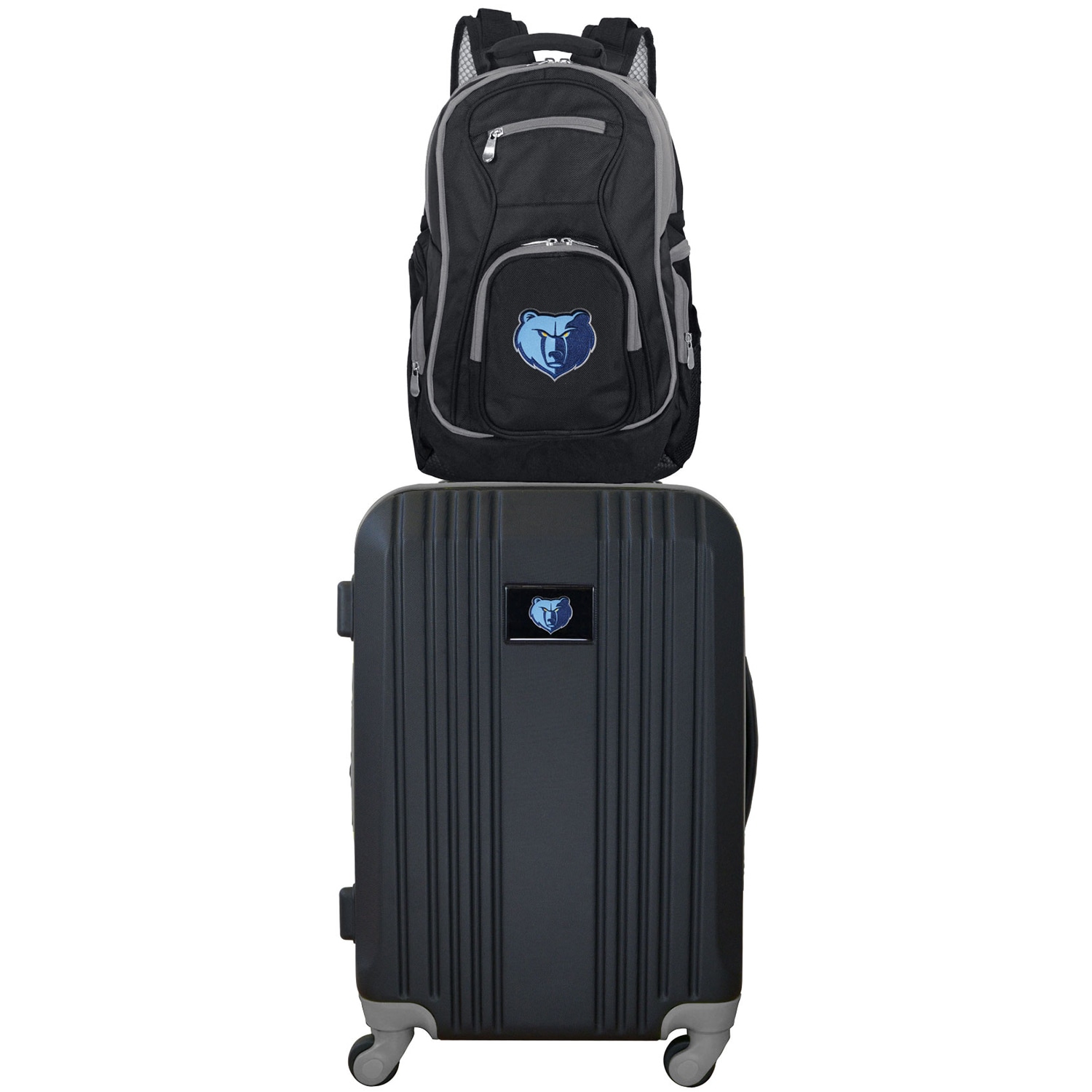 NBA Memphis Grizzlies 24 x 15 x 9.5 Black Polycarbonate Hardshell Suitcase Set (2-Bag) | - Mojo Licensing NBGRL108