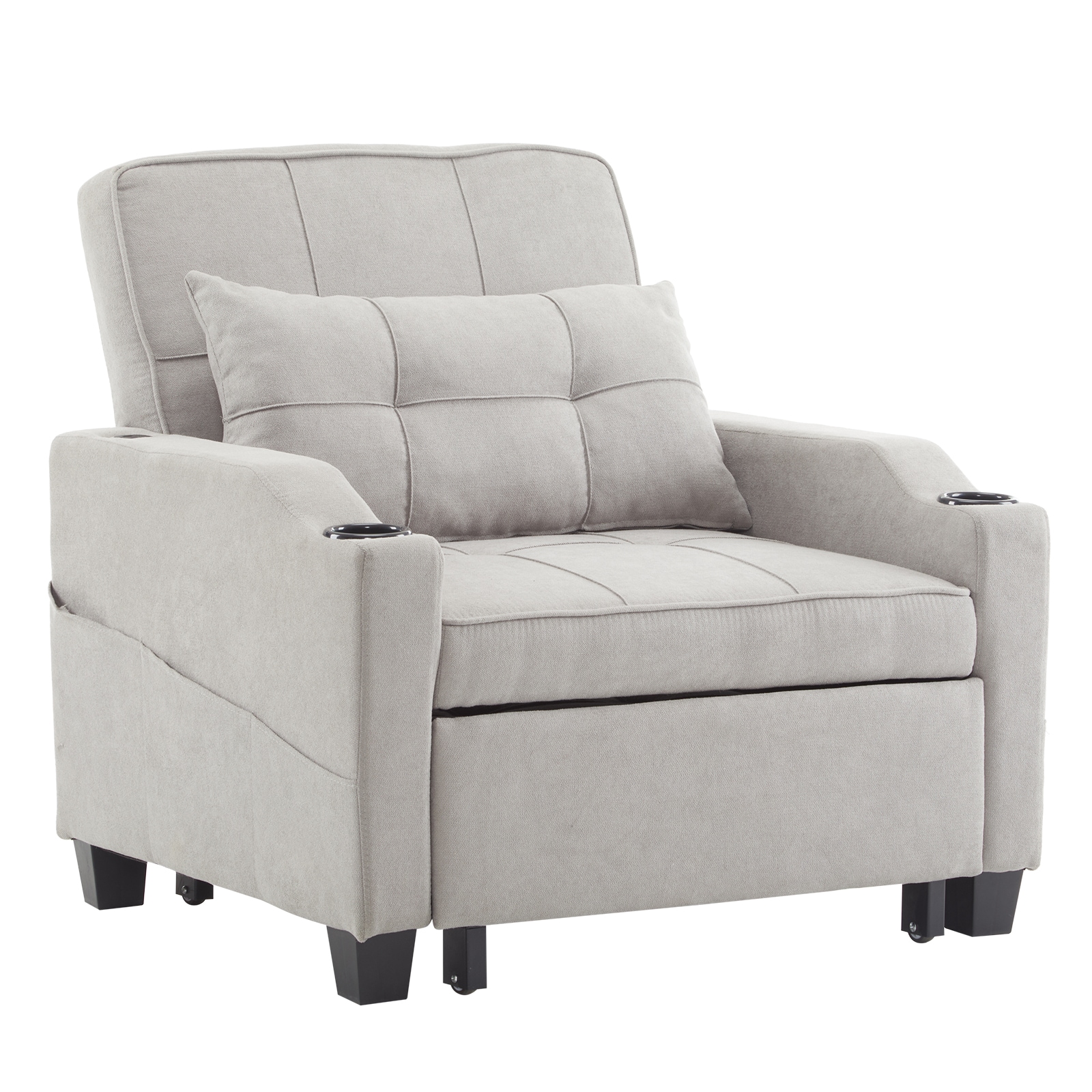 Winado LO1G52004458 Gray Contemporary/Modern Chenille Full Sofa bed