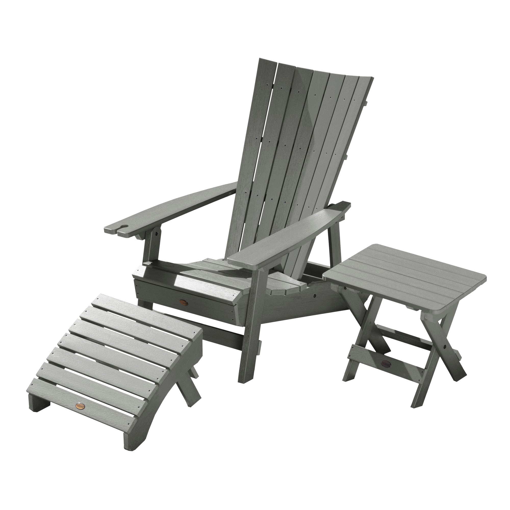 highwood AD-KITADRI4-CGE The Adirondack 3-Piece Patio Conversation Set
