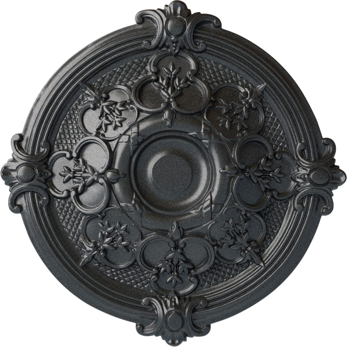 Ekena Millwork CM17HAPES Hamilton 17.375-in W x 17.375-in L Painted Pewter Polyurethane Whole Ceiling Medallion
