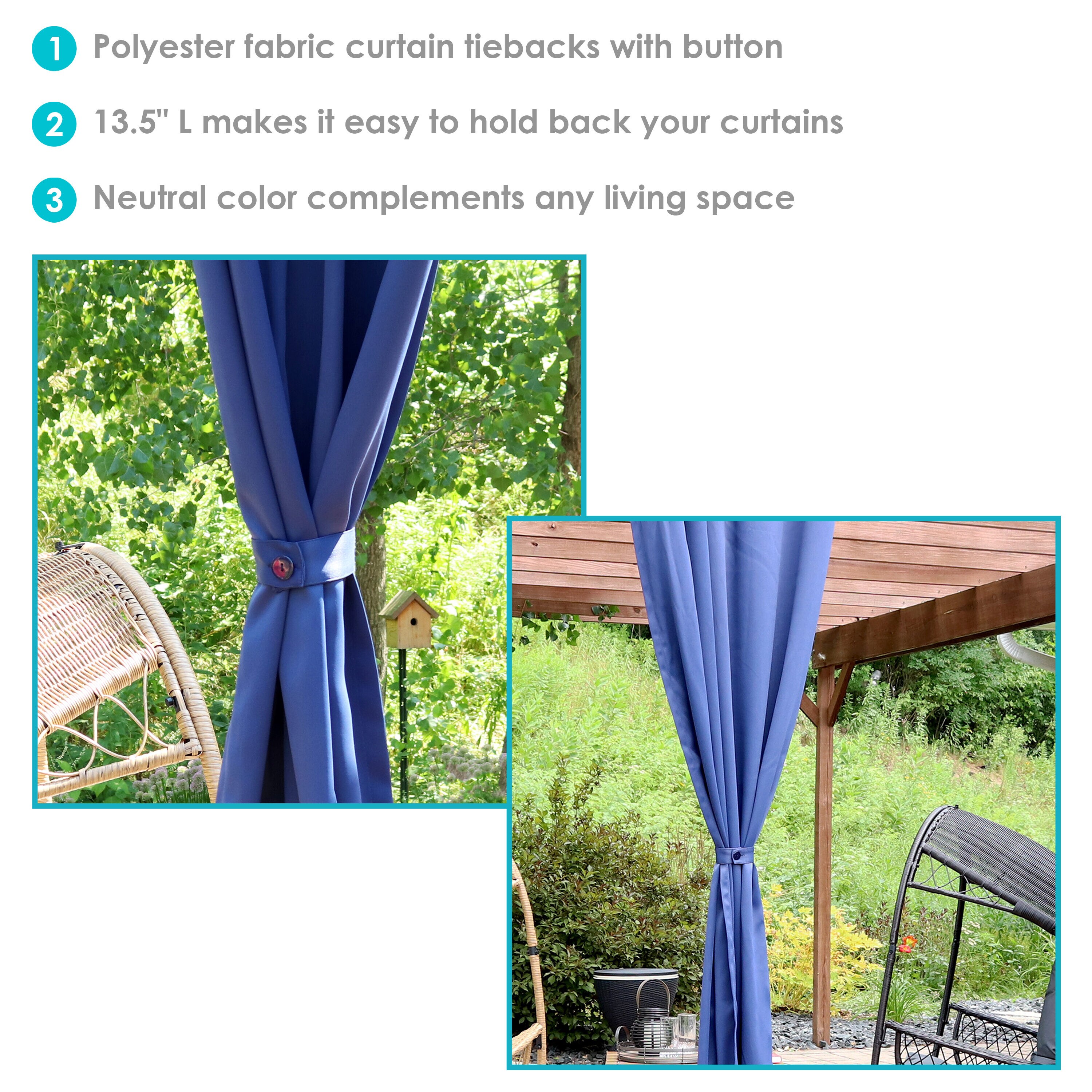 Sunnydaze Decor SNR-177 Curtain-Holdbacks - View #4