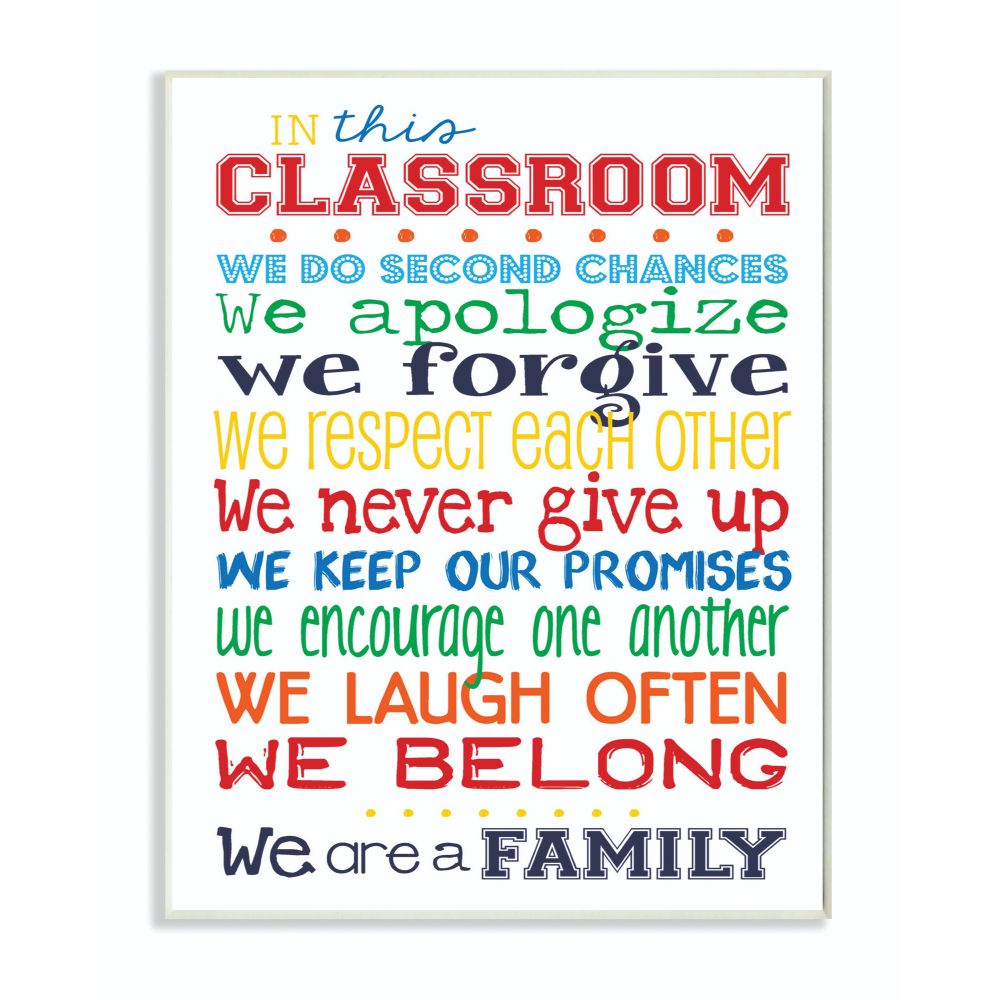 Stupell Industries BRP-1708-WD-10X15 In This Classroom Rules Typography Unknown Artist Frameless 15-Inches H x 11-Inches W Novelty Print