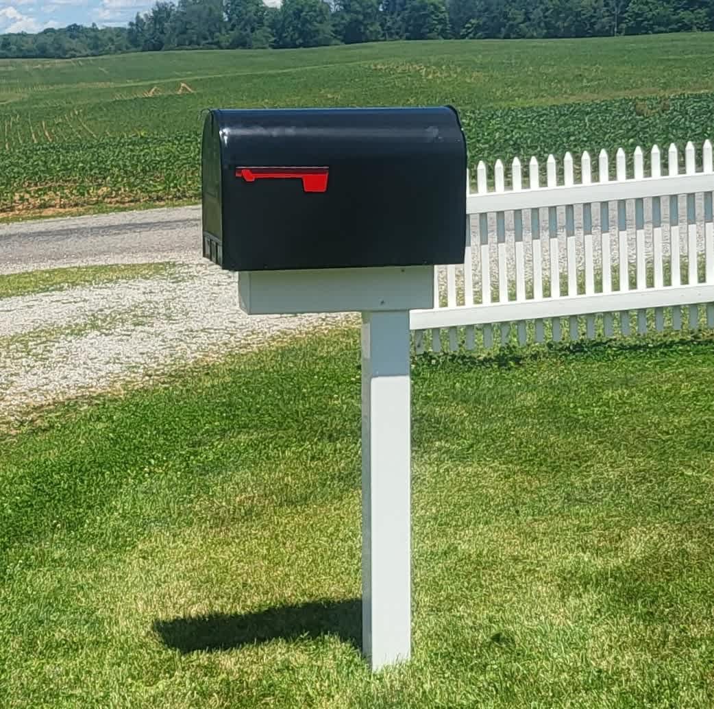 Handy Post XL Model - 42h x 18w heavy duty white vinyl mailbox post ...