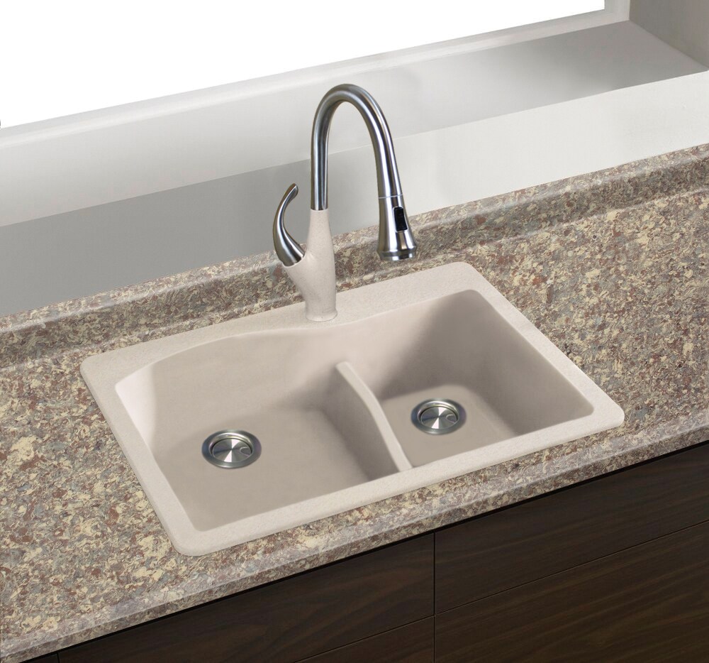 Transolid SilQgranite Cafe Latte Granite Composite 33 in. Single Bowl Farmhouse Apron Kitchen Sink with Accessories