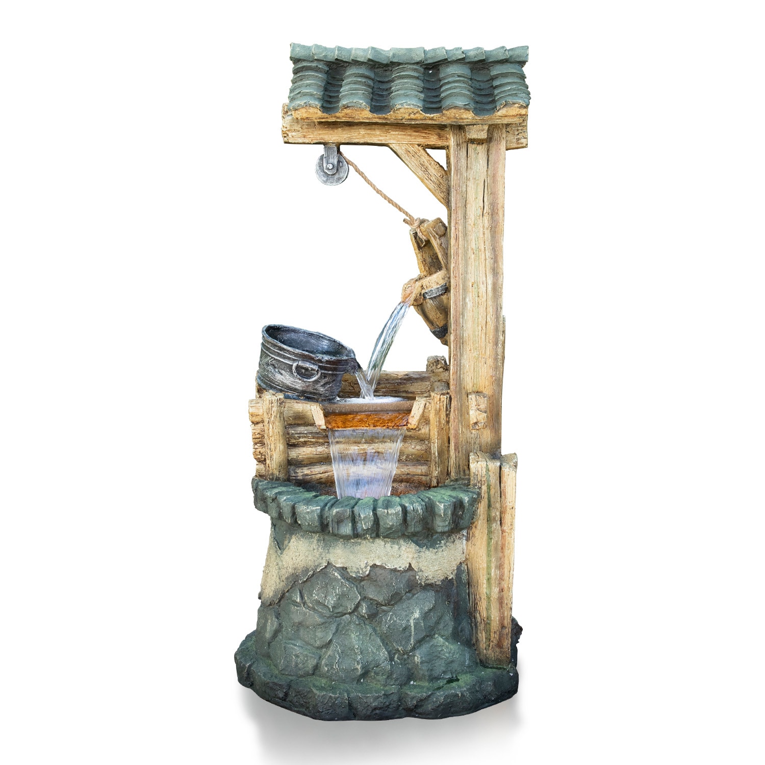 Alpine Corporation 50-in H Resin Water Tiered Outdoor Fountain Pump ...