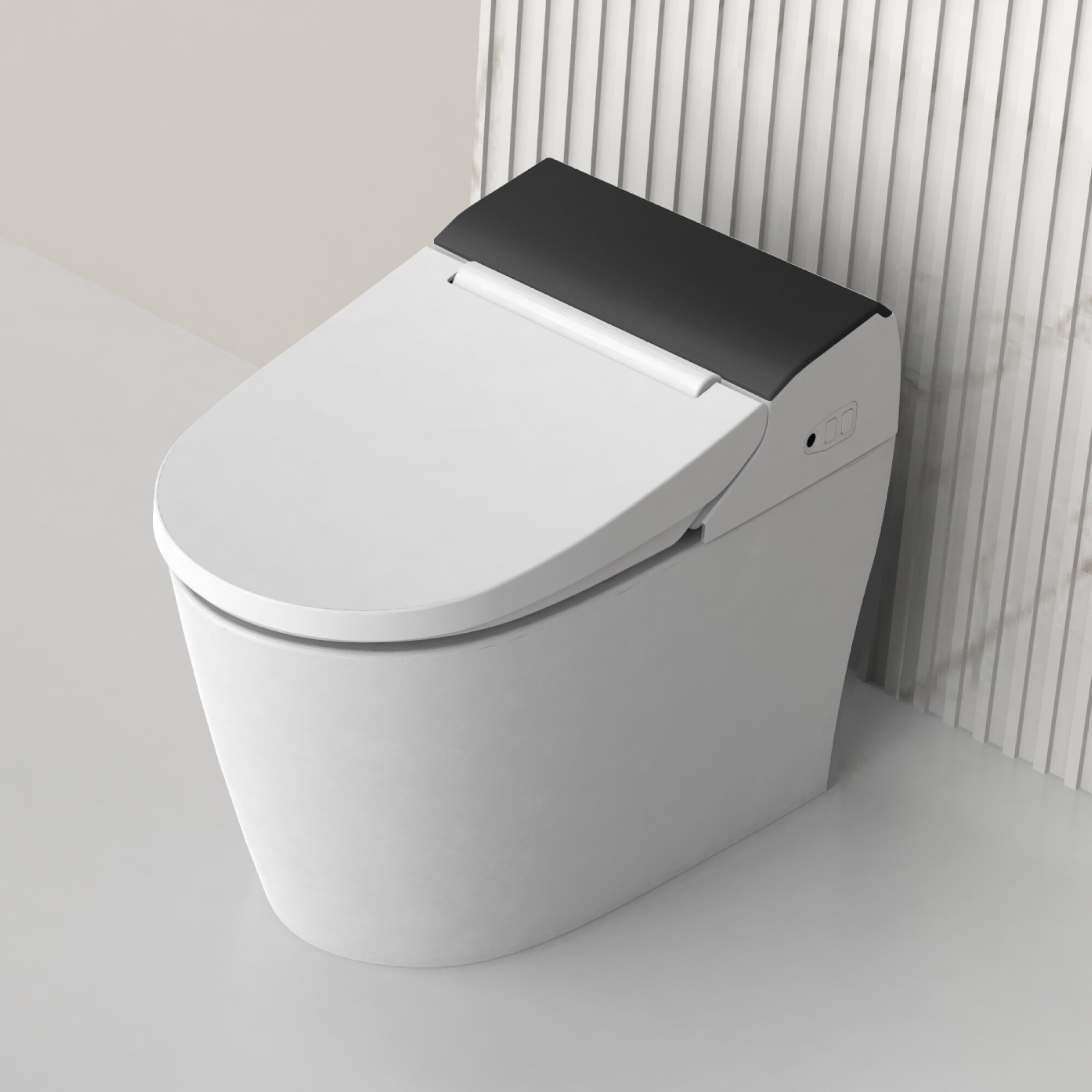 VOVO STYLEMENT One Piece Bidet Toilet UV-A LED White/Black Dual Flush ...