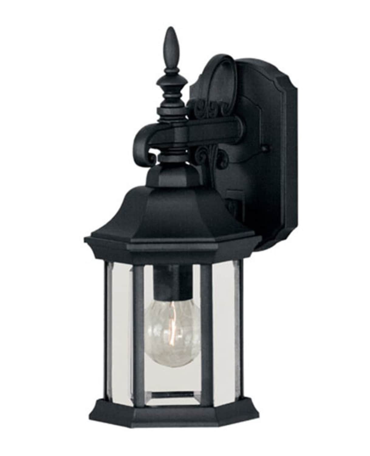 Meridian Lite Trends M50056BK Meridian 1 -Light 14.25-in H Black Hardwired Outdoor Wall Light