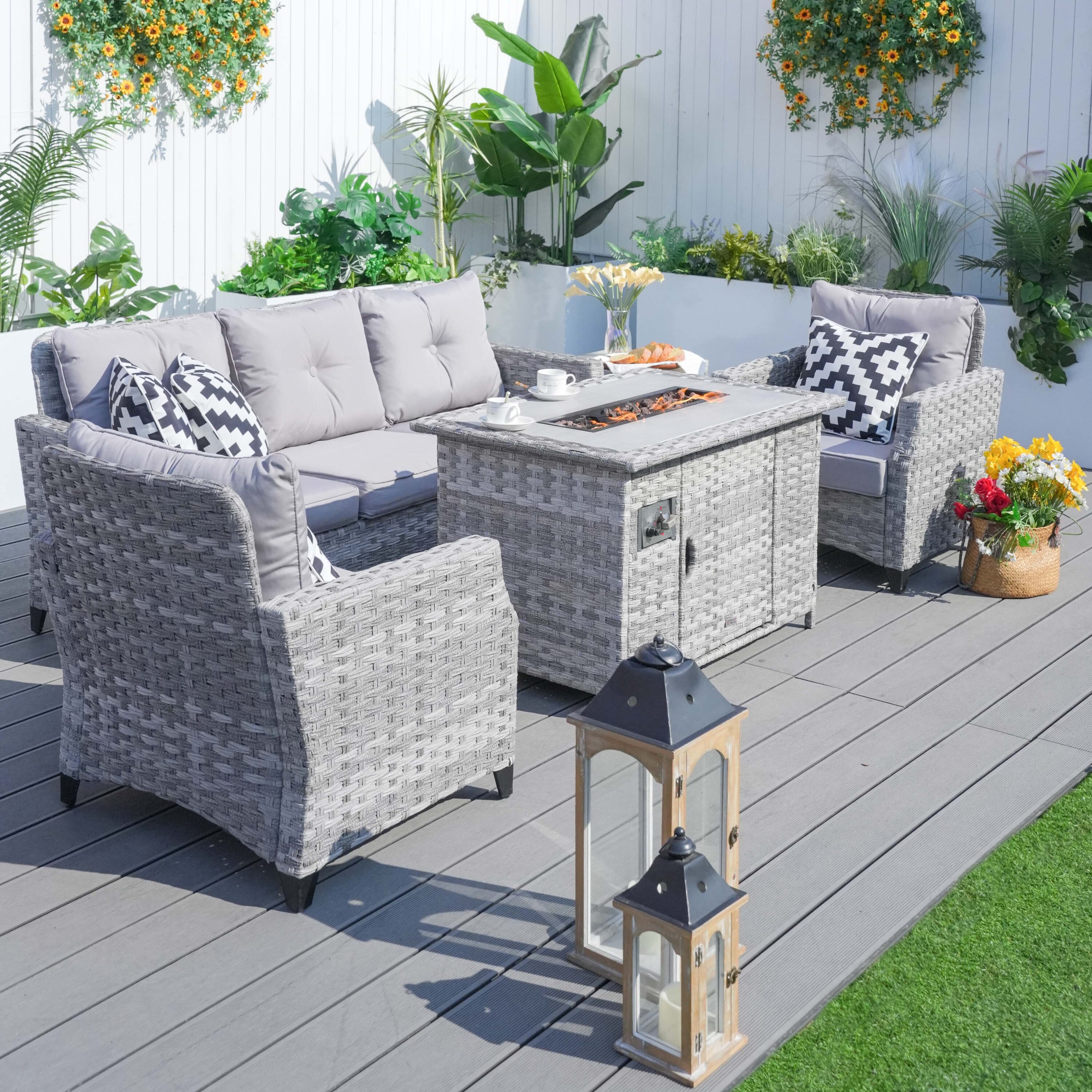 Direct Wicker DWF1802H Patio-Conversation-Sets - View #3