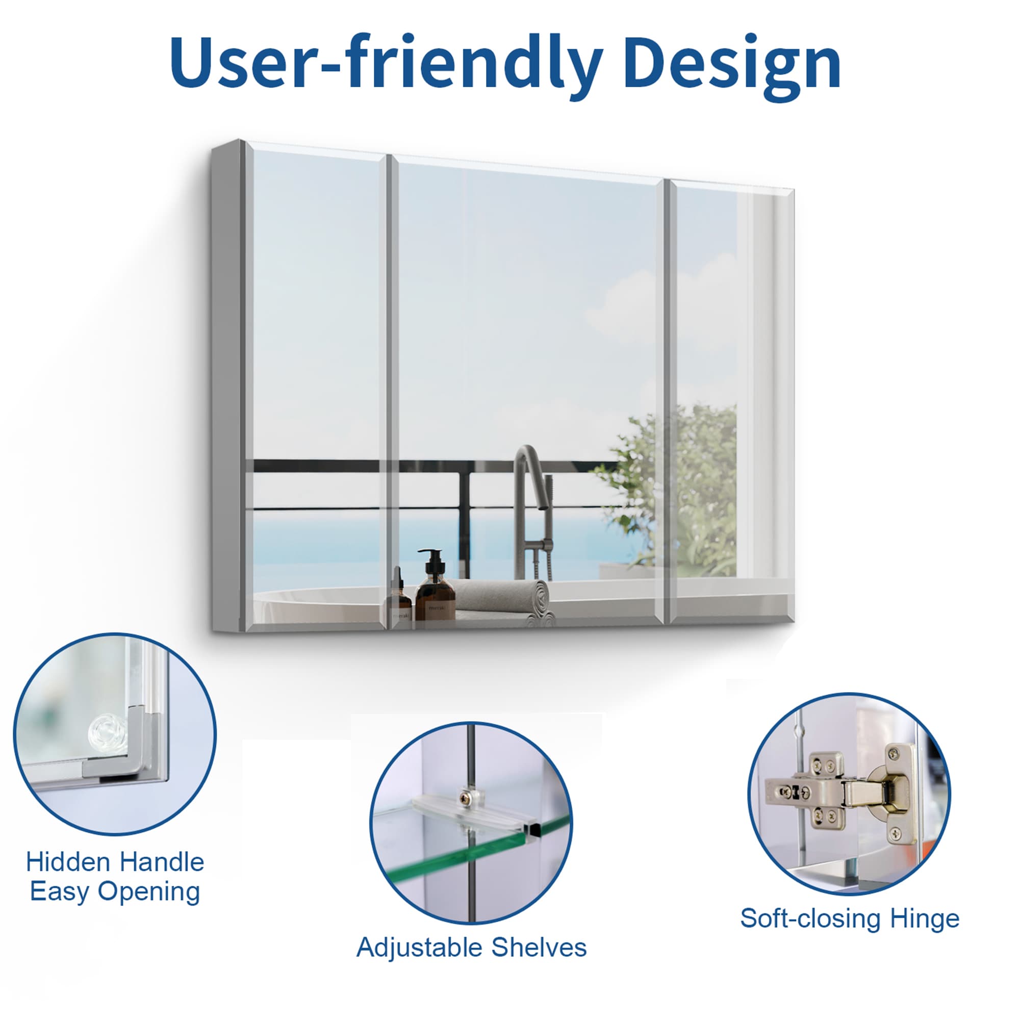 WELLFOR NIE-AM5712 Bathroom-Medicine-Cabinets - View #3