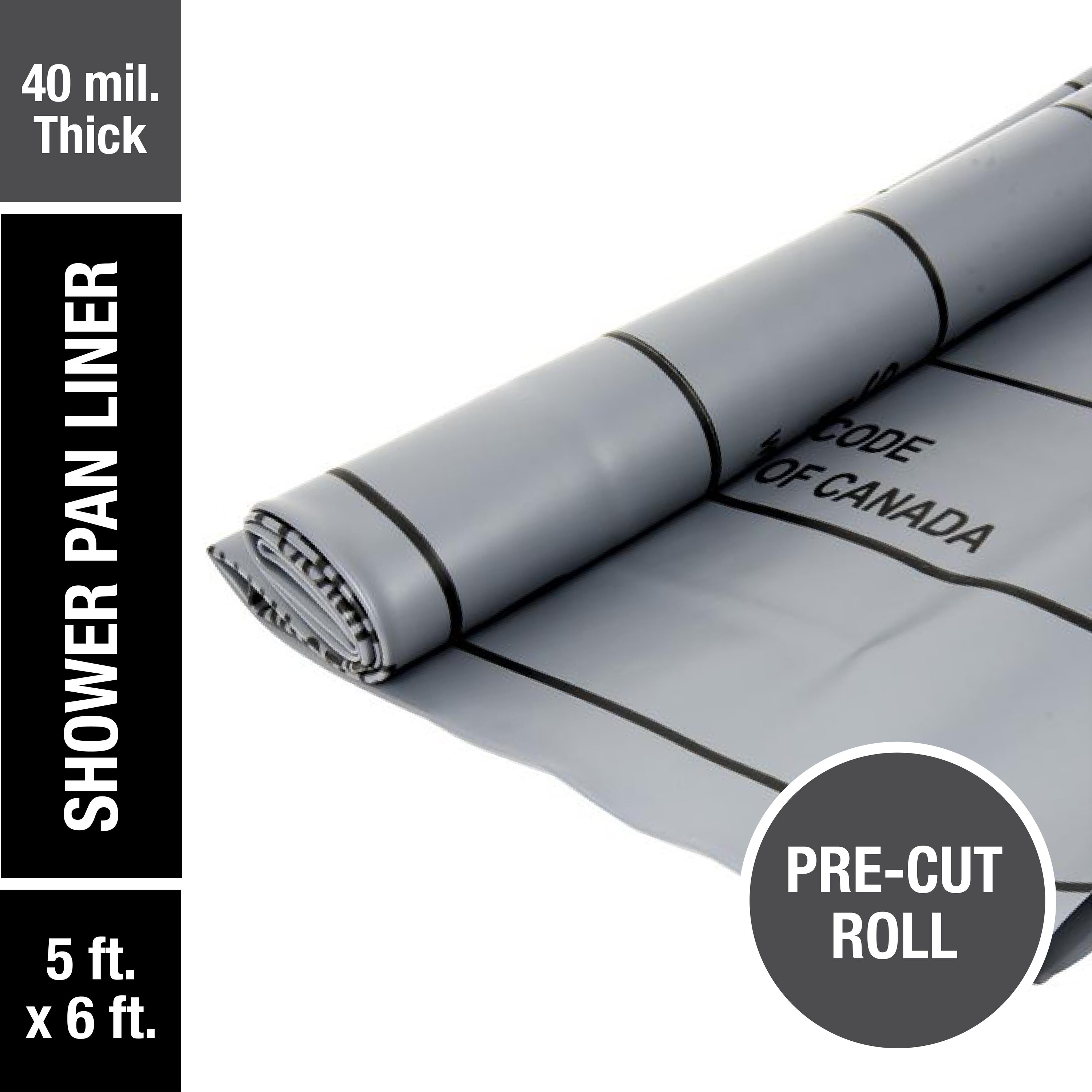 Oatey 41631 5 Ft. X 6 Ft. Gray PVC Shower Pan Liner Roll