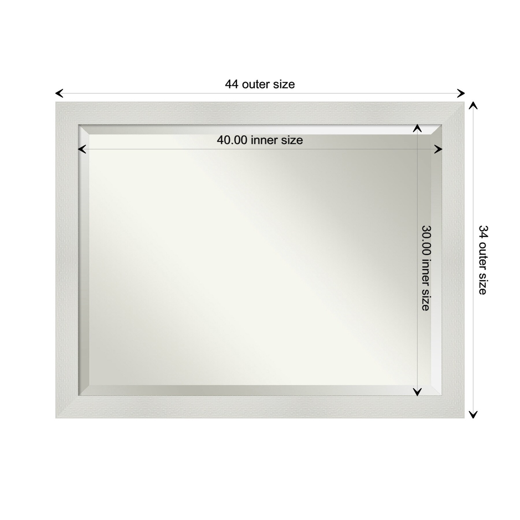 Mosaic White Frame Rectangular Bathroom Vanity Mirror
