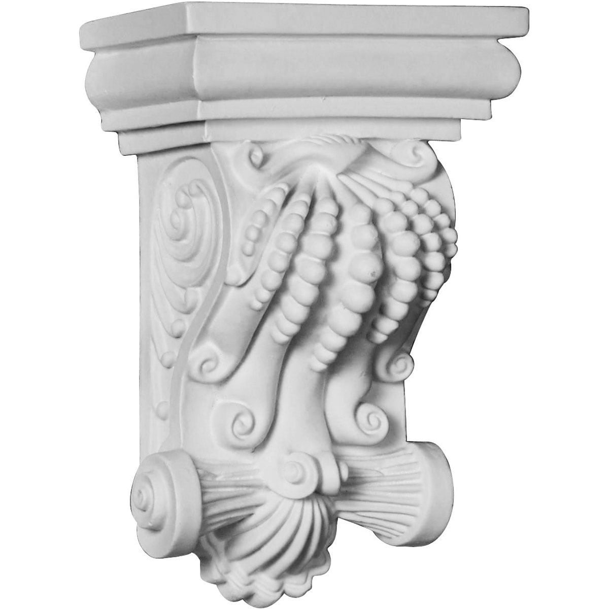 Ekena Millwork COR04X02X06BY 3.75-in x 2.25-in x 5.75-in Primed White Urethane Paintable Corbel