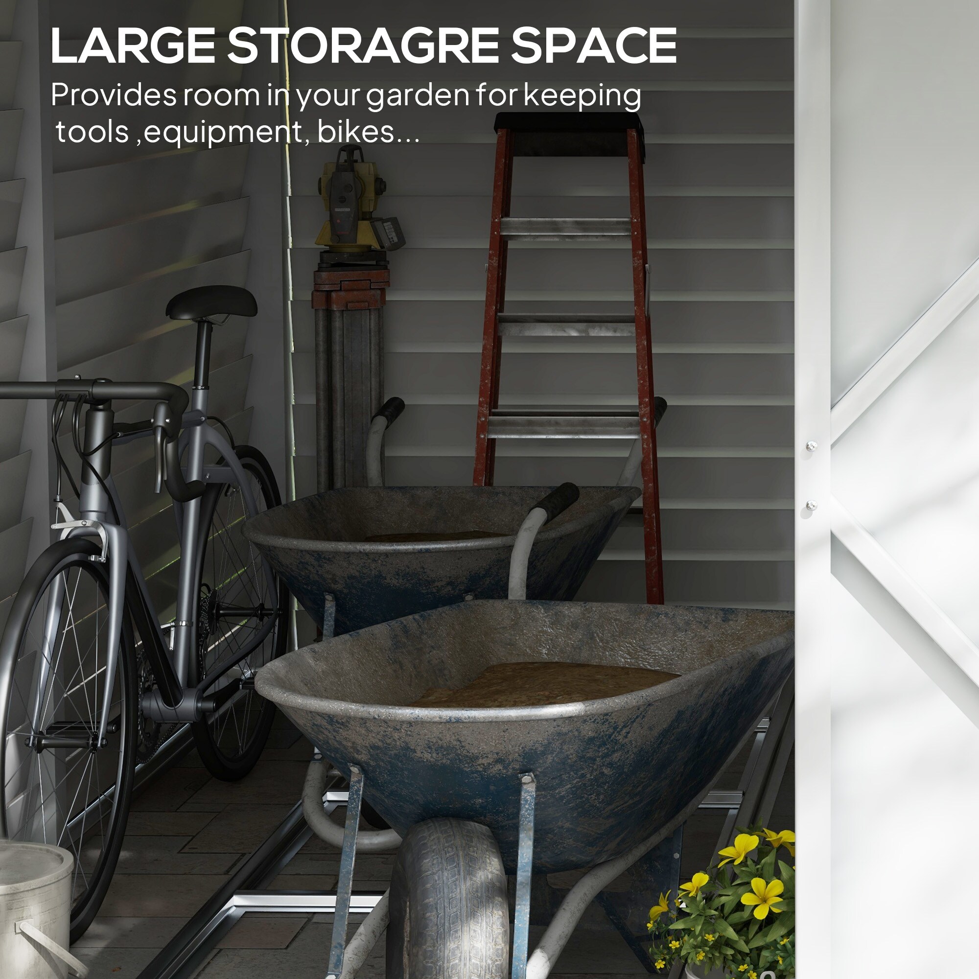 Outsunny 845-841V01WT Small-Outdoor-Storage - View #4