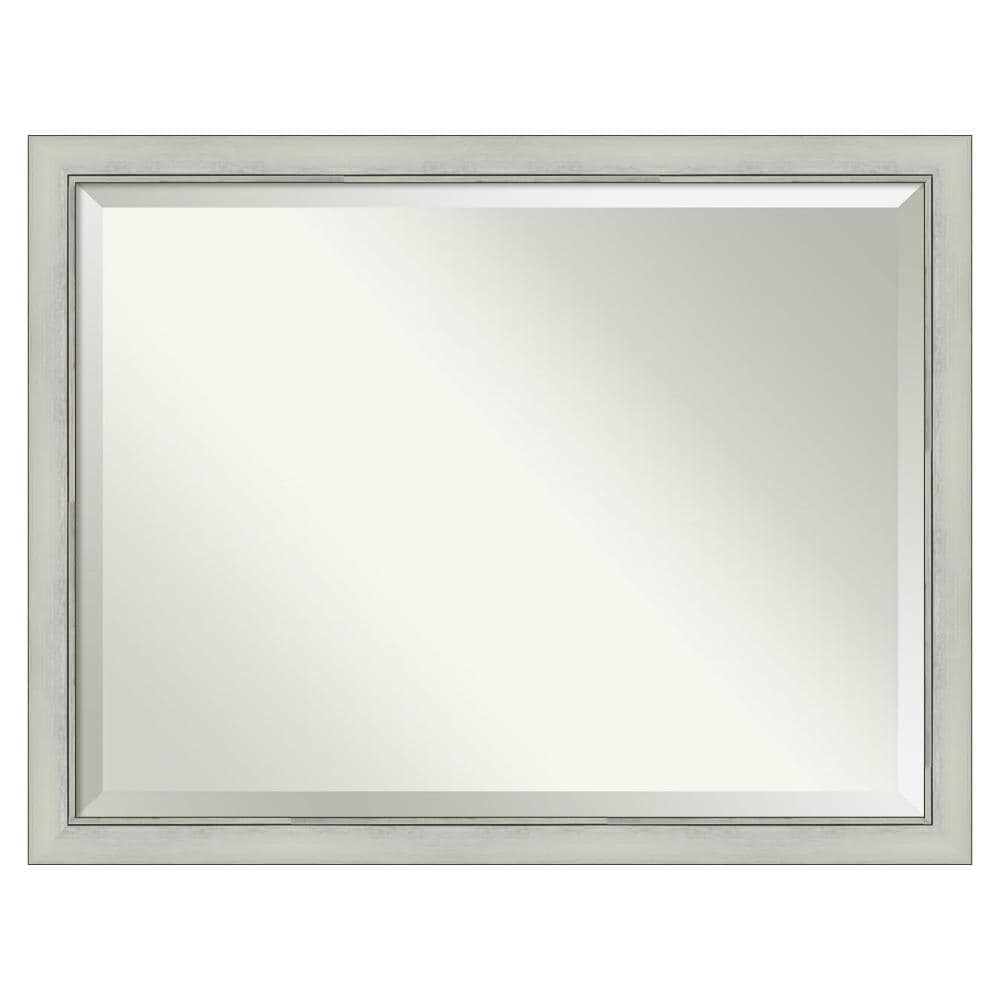 Amanti Art DSW4961013 Flair 44-in x 34-in Framed Rectangle Bathroom Vanity Mirror ( Black,Silver )