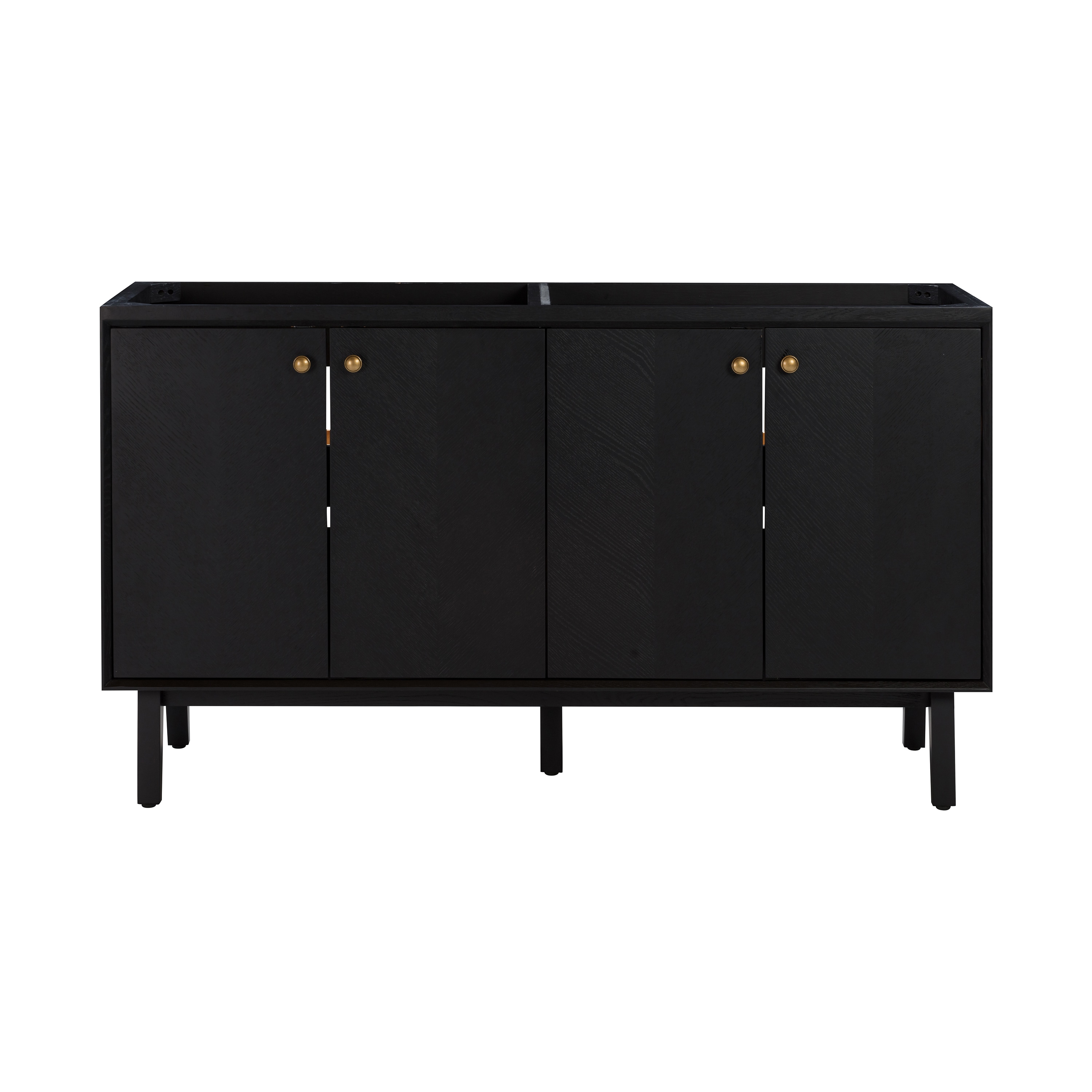 Adele 60'' Black Oak Double Bathroom Vanity Base