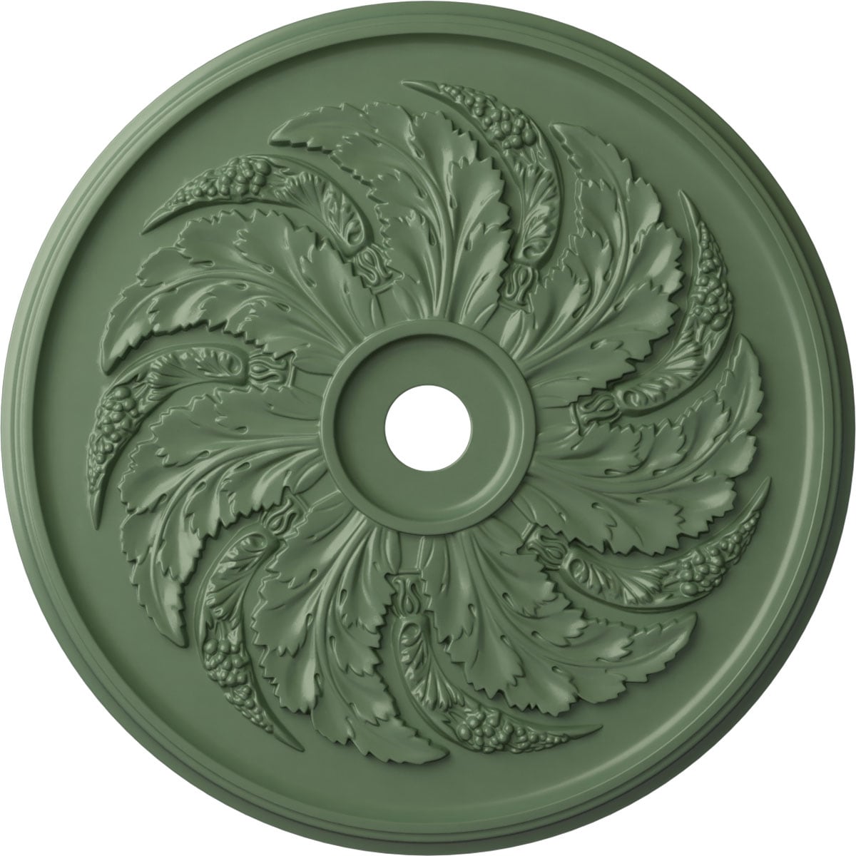 Ekena Millwork CM42SKAGF Sellek 42.125-in W x 42.125-in L Painted Athenian Green Polyurethane Whole Ceiling Medallion