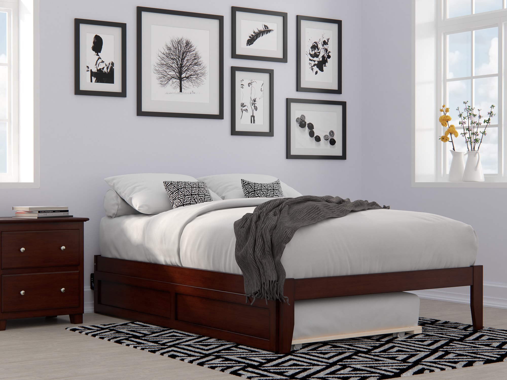 AFI Furnishings AG8011234 Colorado Walnut Full Wood Trundle Bed