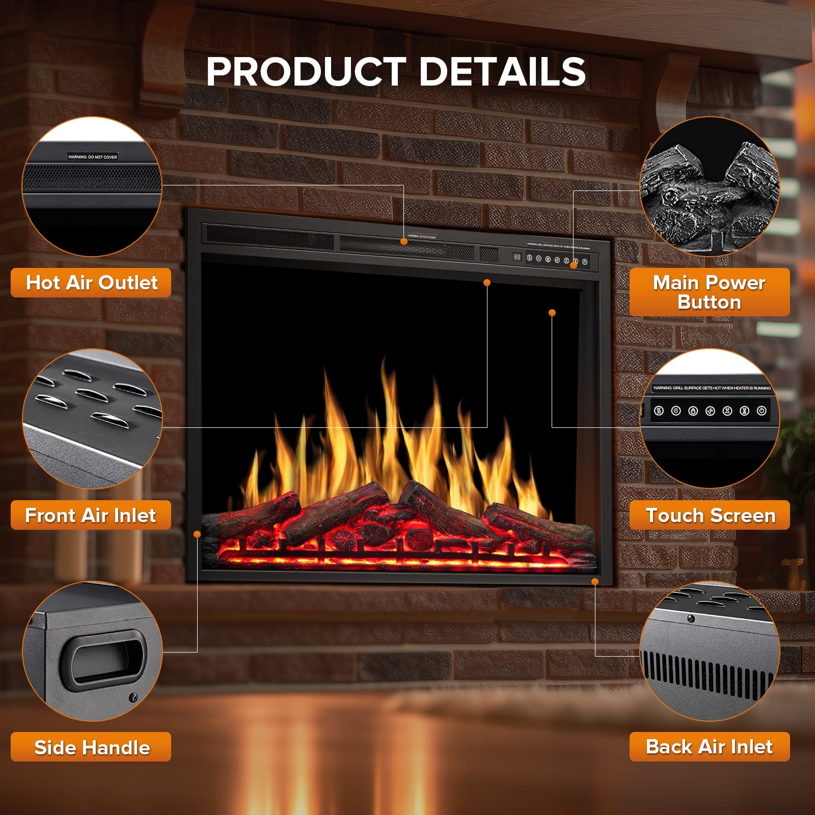COWSAR 936BXB Electric-Fireplaces - View #4