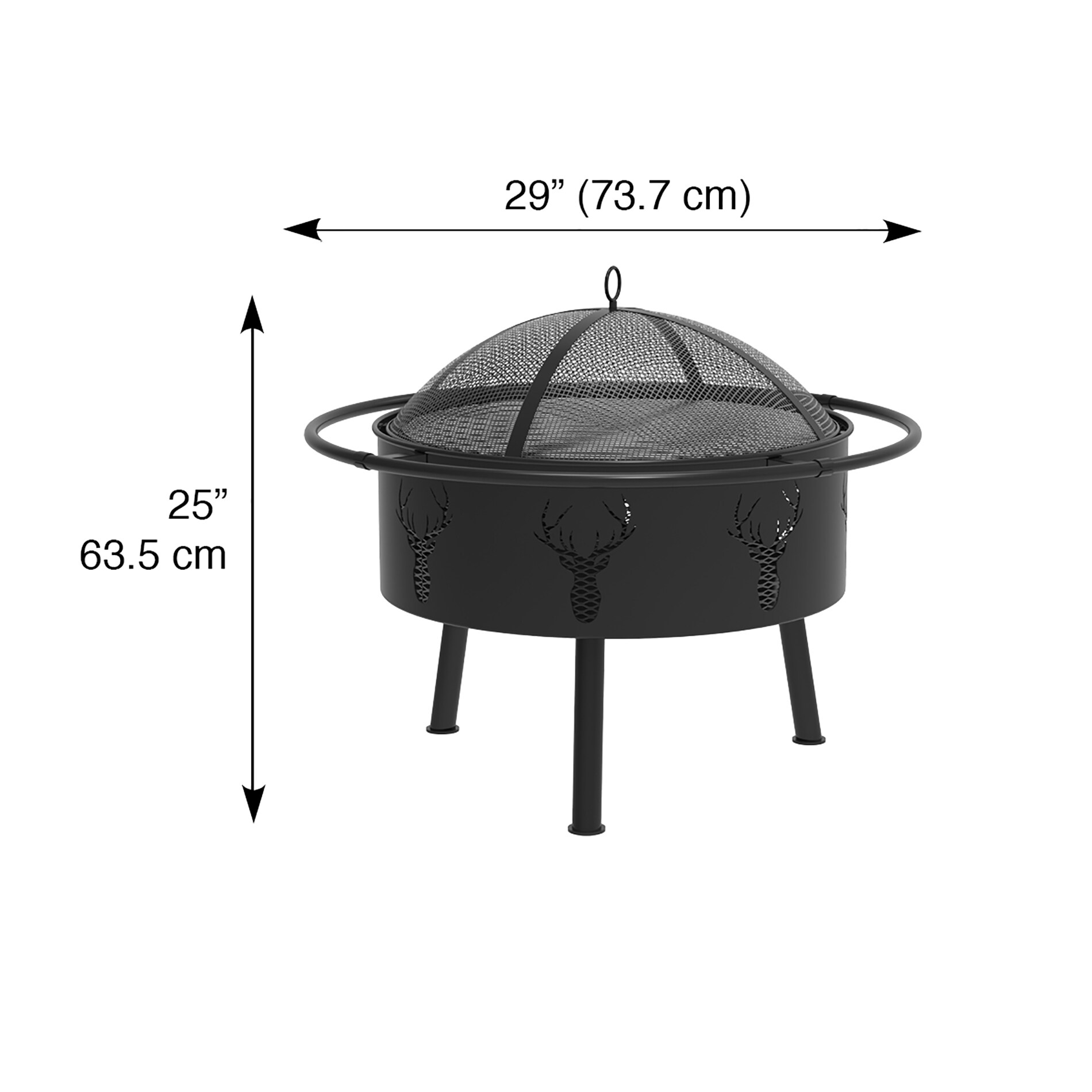 Blue Sky Outdoor Living 36-in Round Barrel Fire Pit with Swing Away Grill, Black