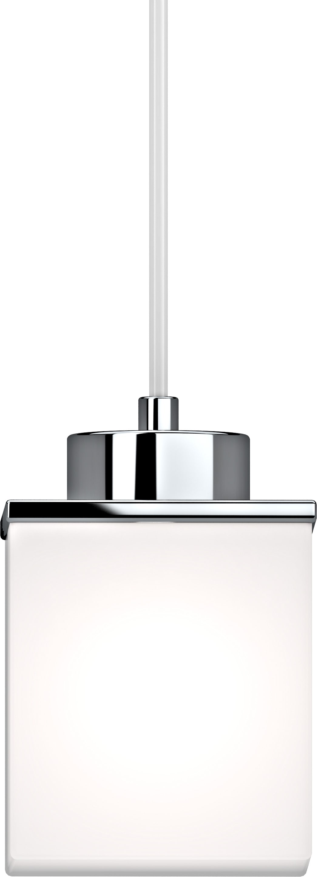 Chrome Mini Pendant with Frosted Glass Shade
