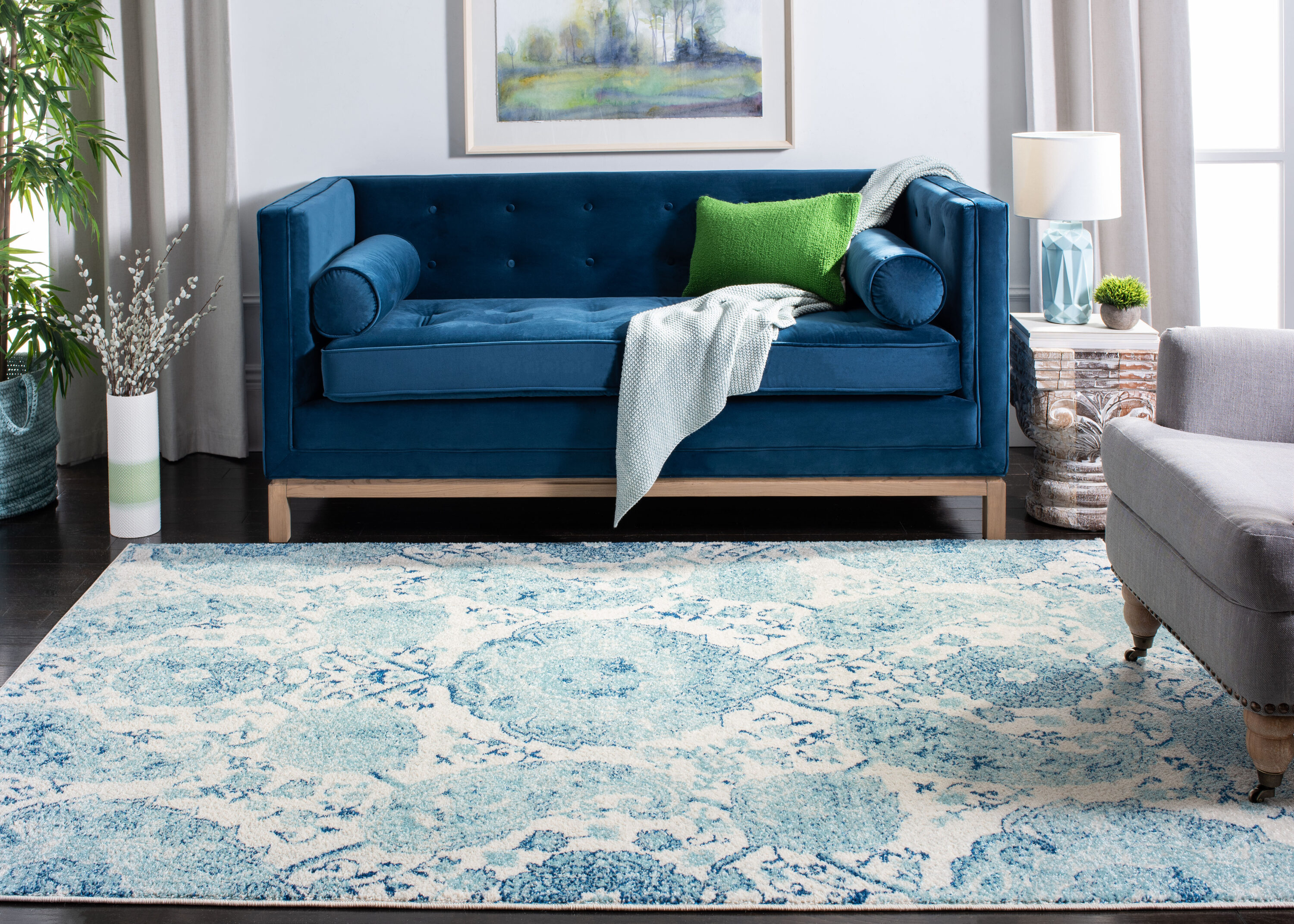 Madison 600 Cream Turquoise 4in x 6in Rug