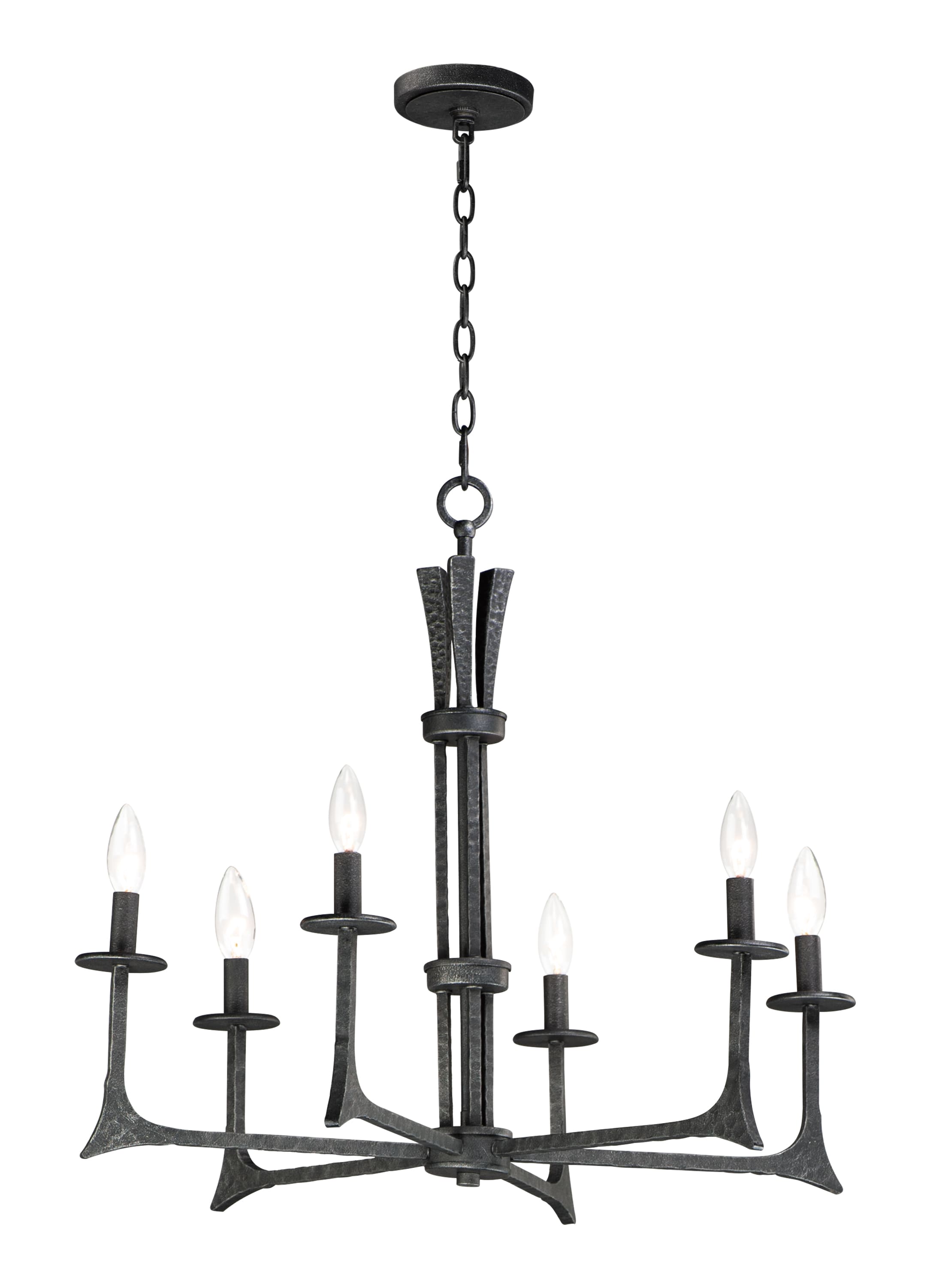 Maxim Lighting 30305NI Anvil 6-Light Natural Iron Transitional Chandelier