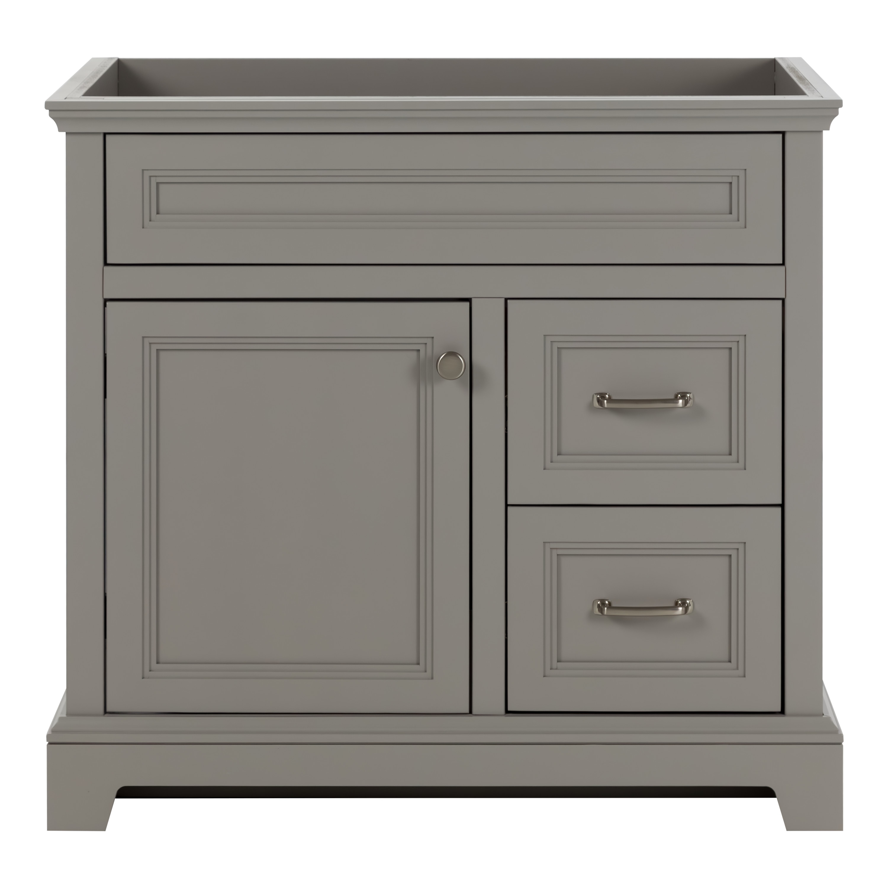 Style Selections MR36P1-NY Merrill 36-in Stone Gray Bathroom Vanity Base Cabinet without Top